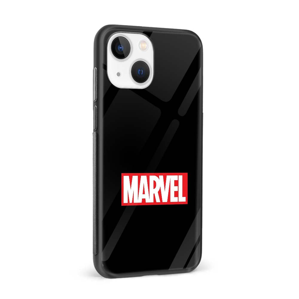 Buy Black Marvel Glass Back Phone Case/Cover Online