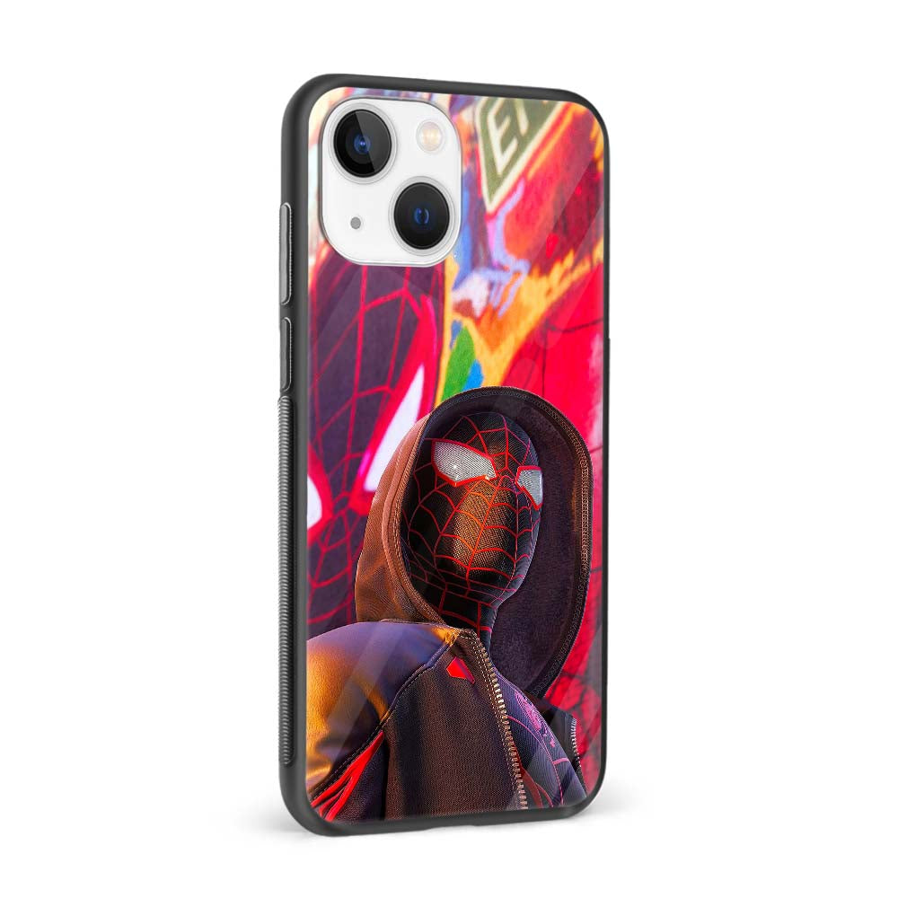 Buy Spiderman Miles Morales Watcher Glass Back Phone Case/Cover Online