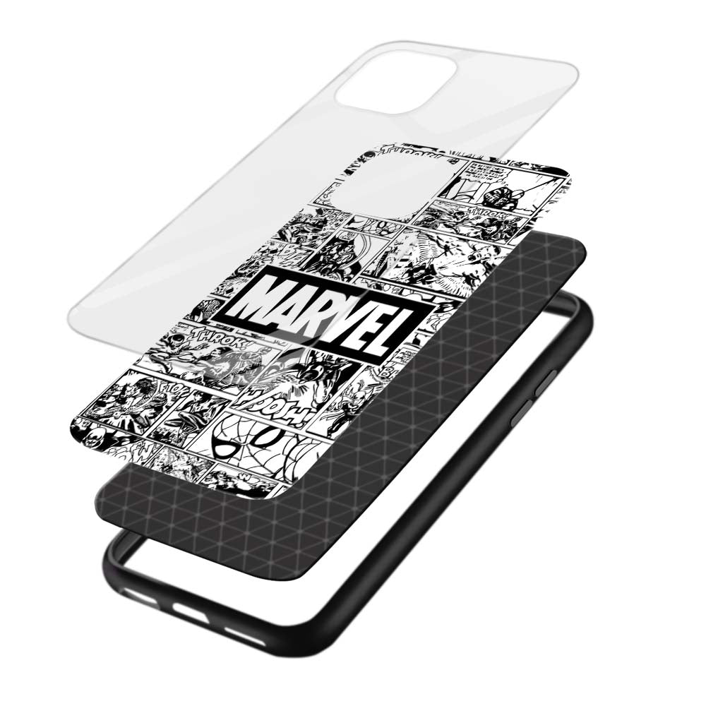 Buy Marvel Picture In White Glass Back Phone Case/Cover Online