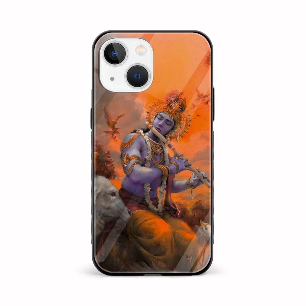 Buy Krishna With Flute Glass Back Phone Case/Cover Online