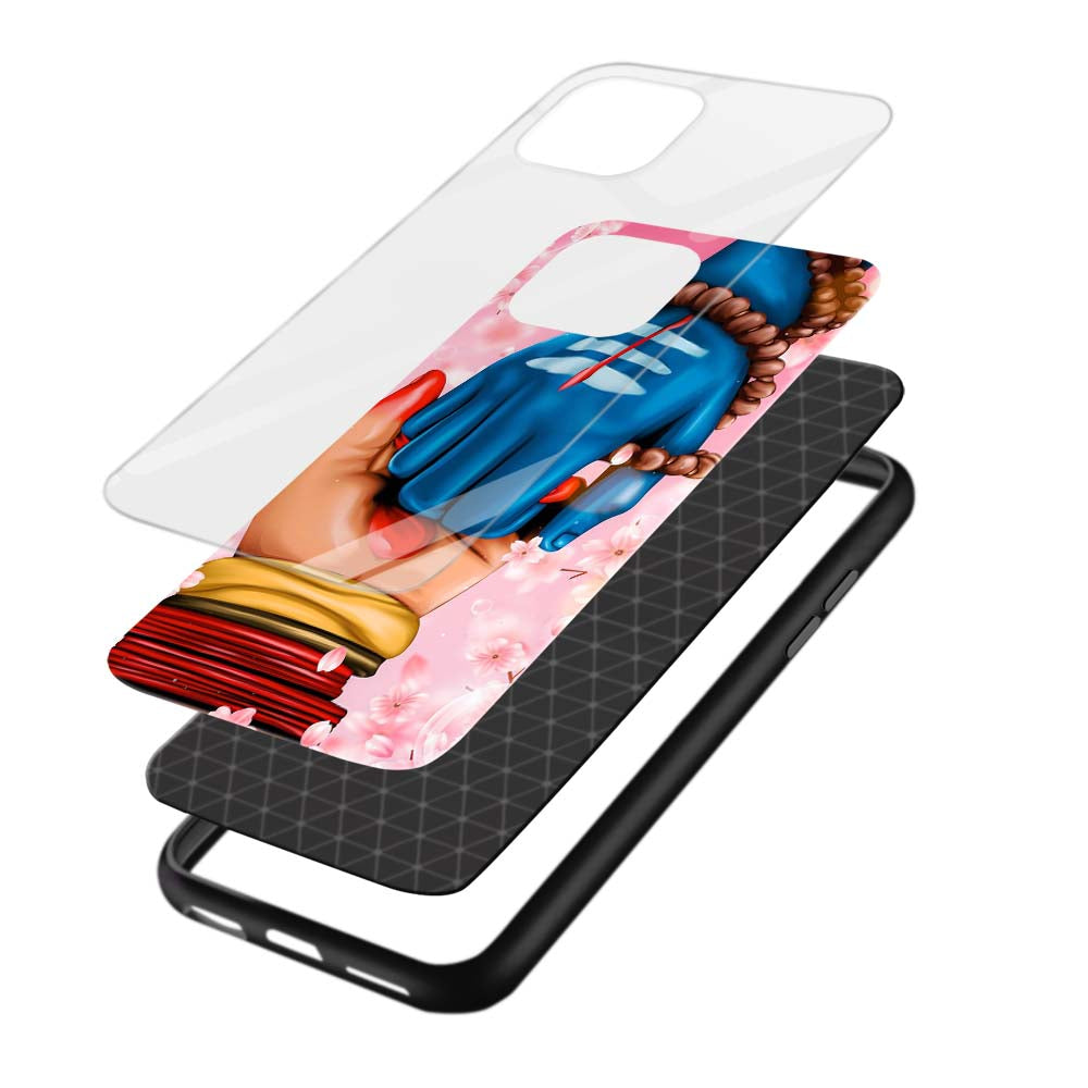 Buy God Shiv With Bhakt Glass Back Phone Case/Cover Online