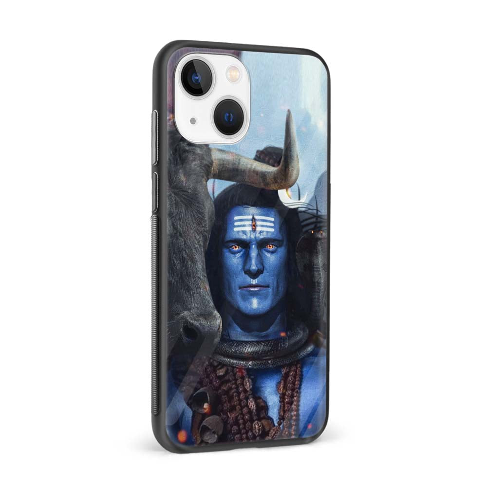 Buy Shiv With Nandi Glass Back Phone Case/Cover Online