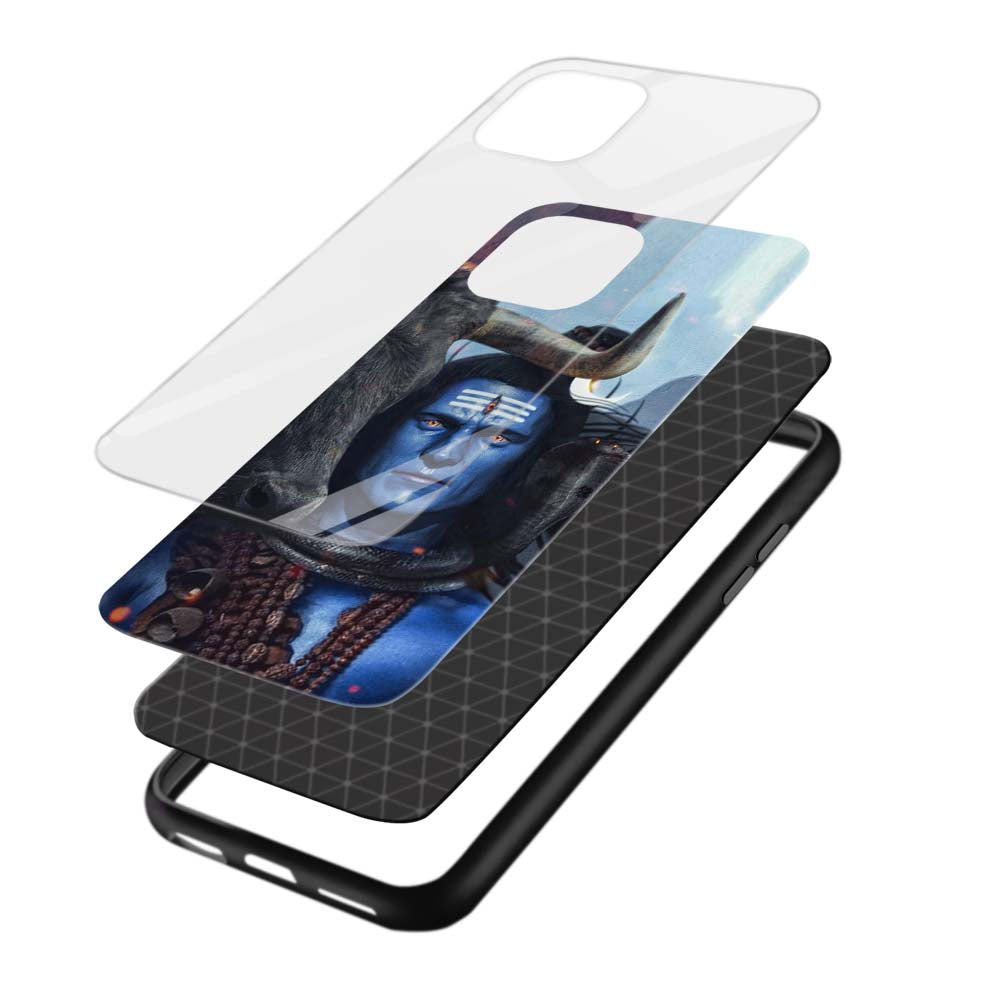 Buy Shiv With Nandi Glass Back Phone Case/Cover Online