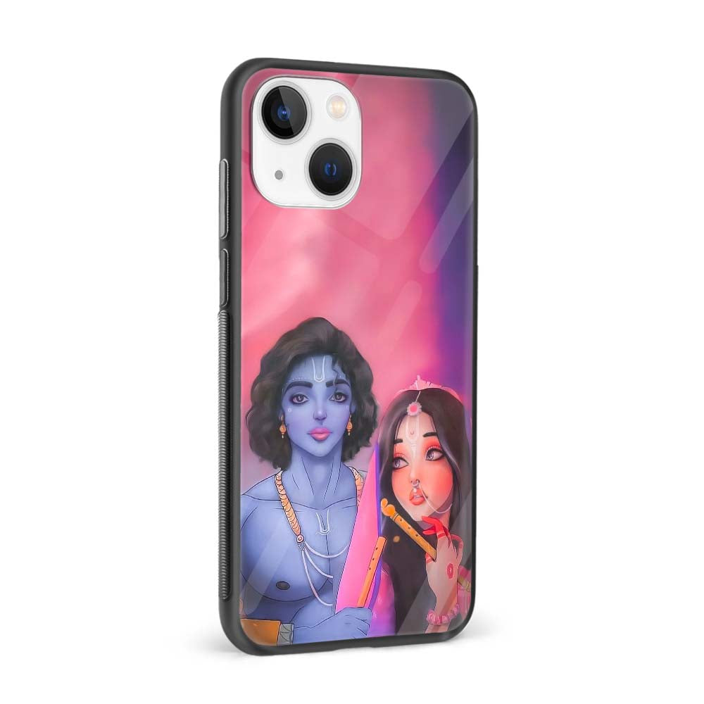 Buy Radha Krishna Love Glass Back Phone Case/Cover Online