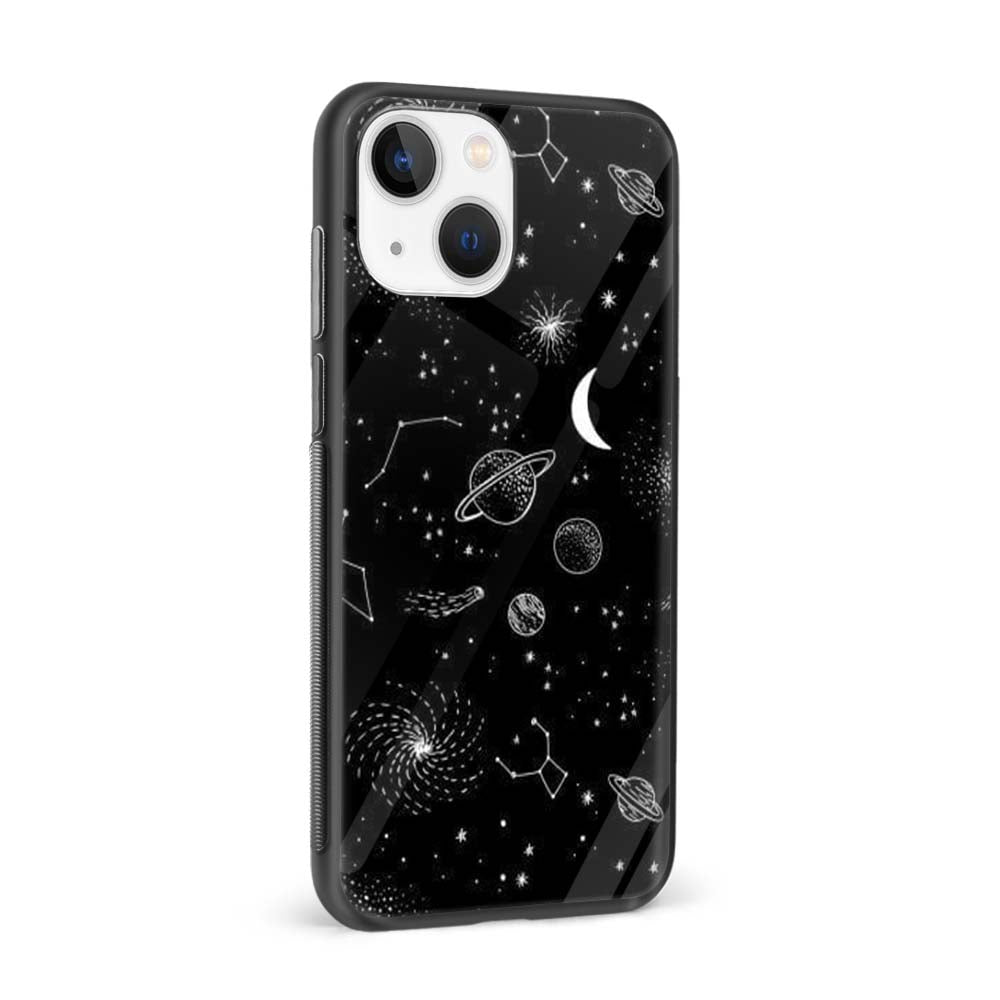 Buy Space With Moon Glass Back Phone Case/Cover Online