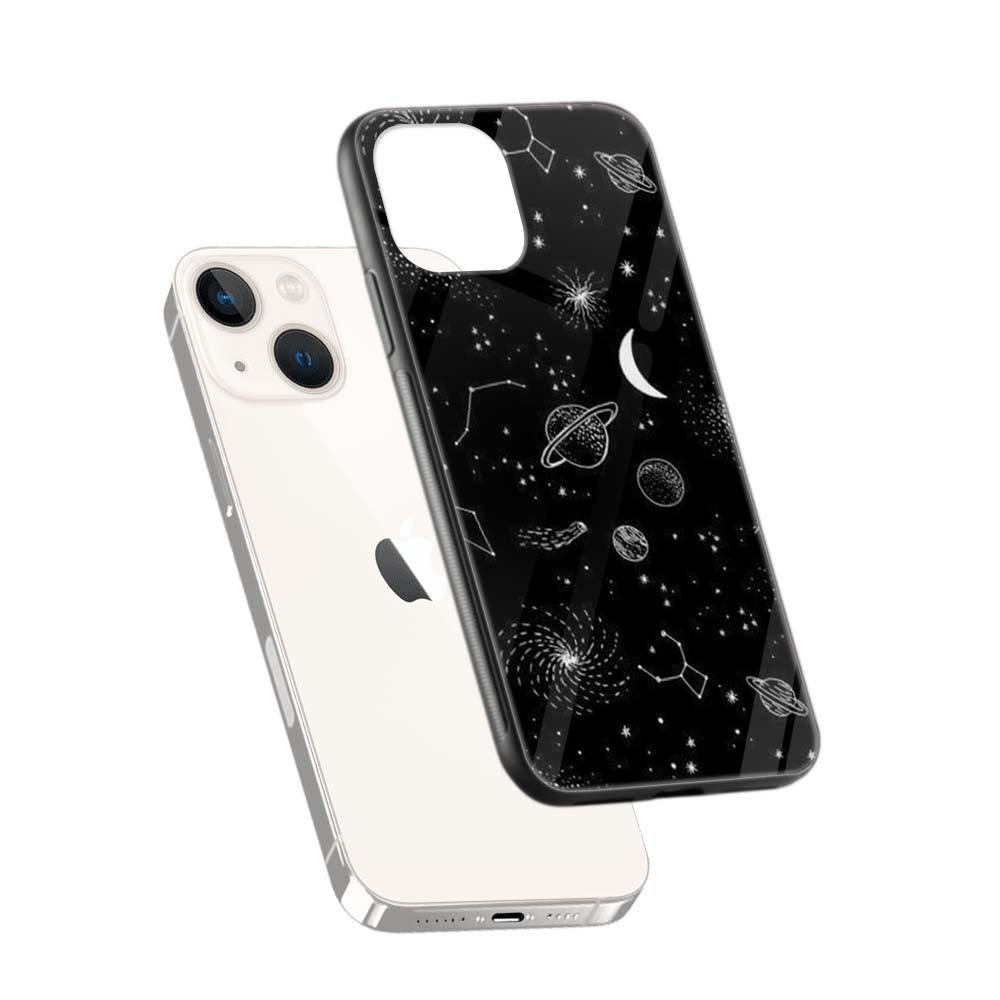 Buy Space With Moon Glass Back Phone Case/Cover Online