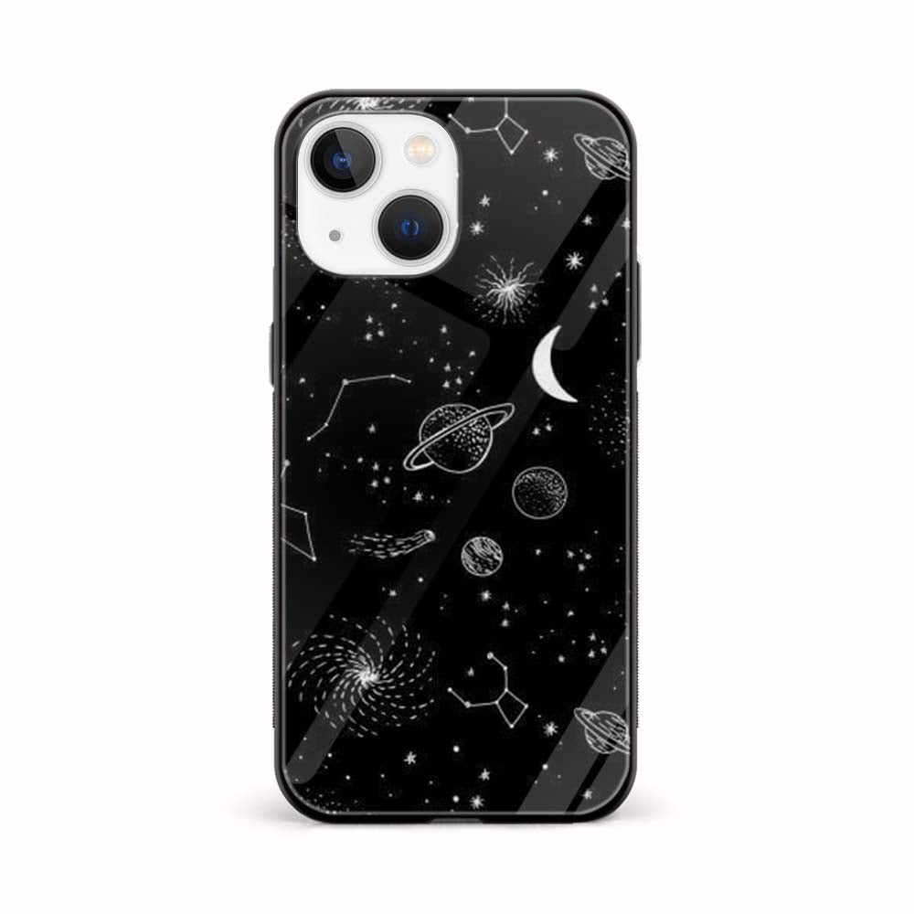 Buy Space With Moon Glass Back Phone Case/Cover Online