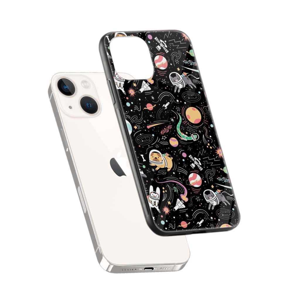 Buy Animation Space Glass Back Phone Case/Cover Online