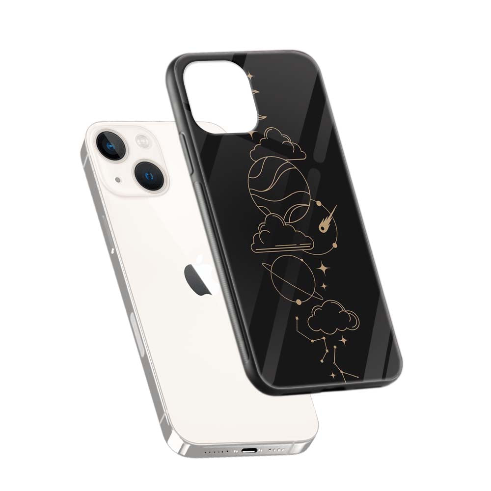 Buy Lines Space Glass Back Phone Case/Cover Online