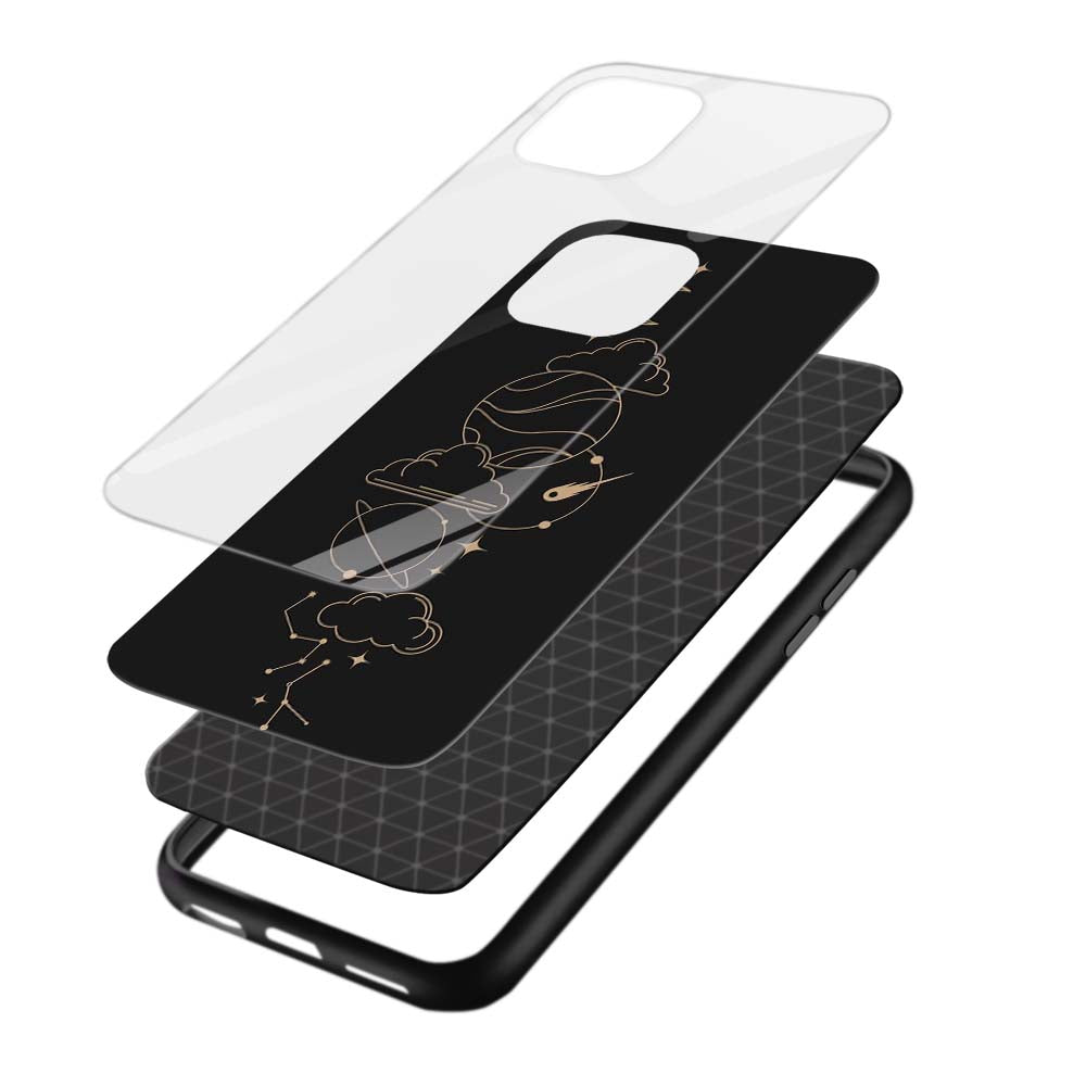 Buy Lines Space Glass Back Phone Case/Cover Online