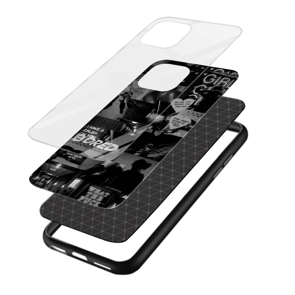 Buy Bored Black Music Glass Back Phone Case/Cover Online