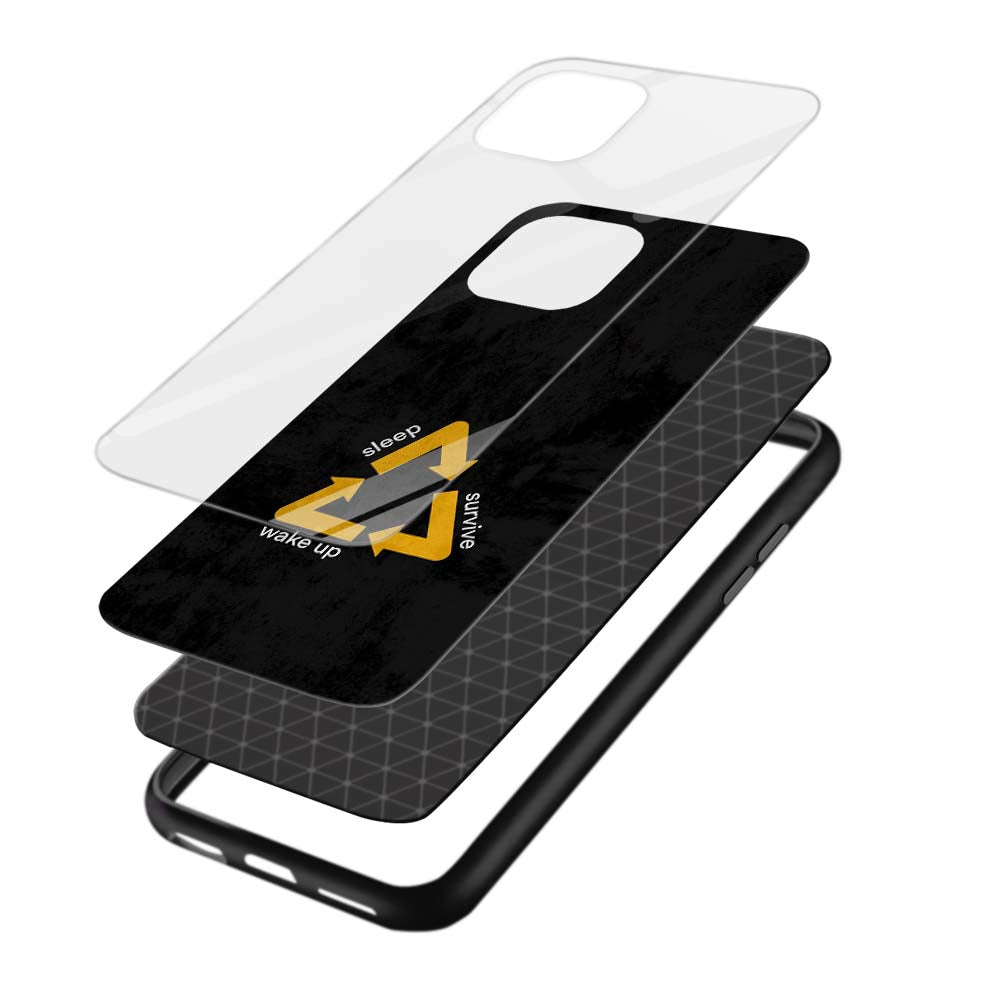 Buy Sleep Survive Wakeup Glass Back Phone Case/Cover Online