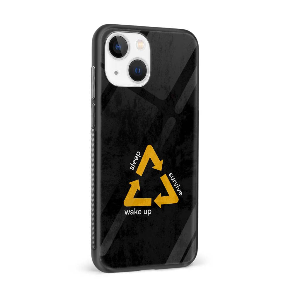 Buy Sleep Survive Wakeup Glass Back Phone Case/Cover Online