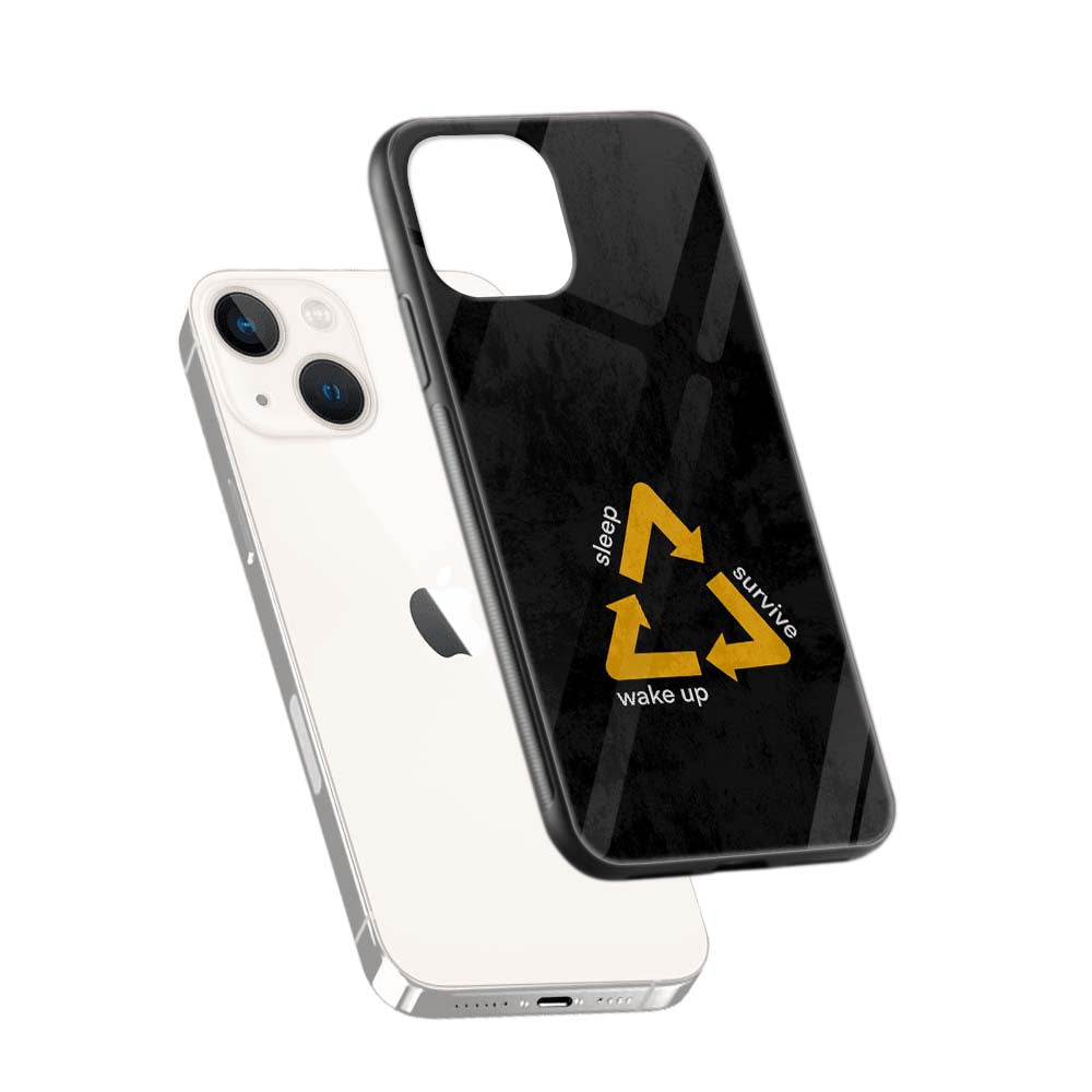 Buy Sleep Survive Wakeup Glass Back Phone Case/Cover Online