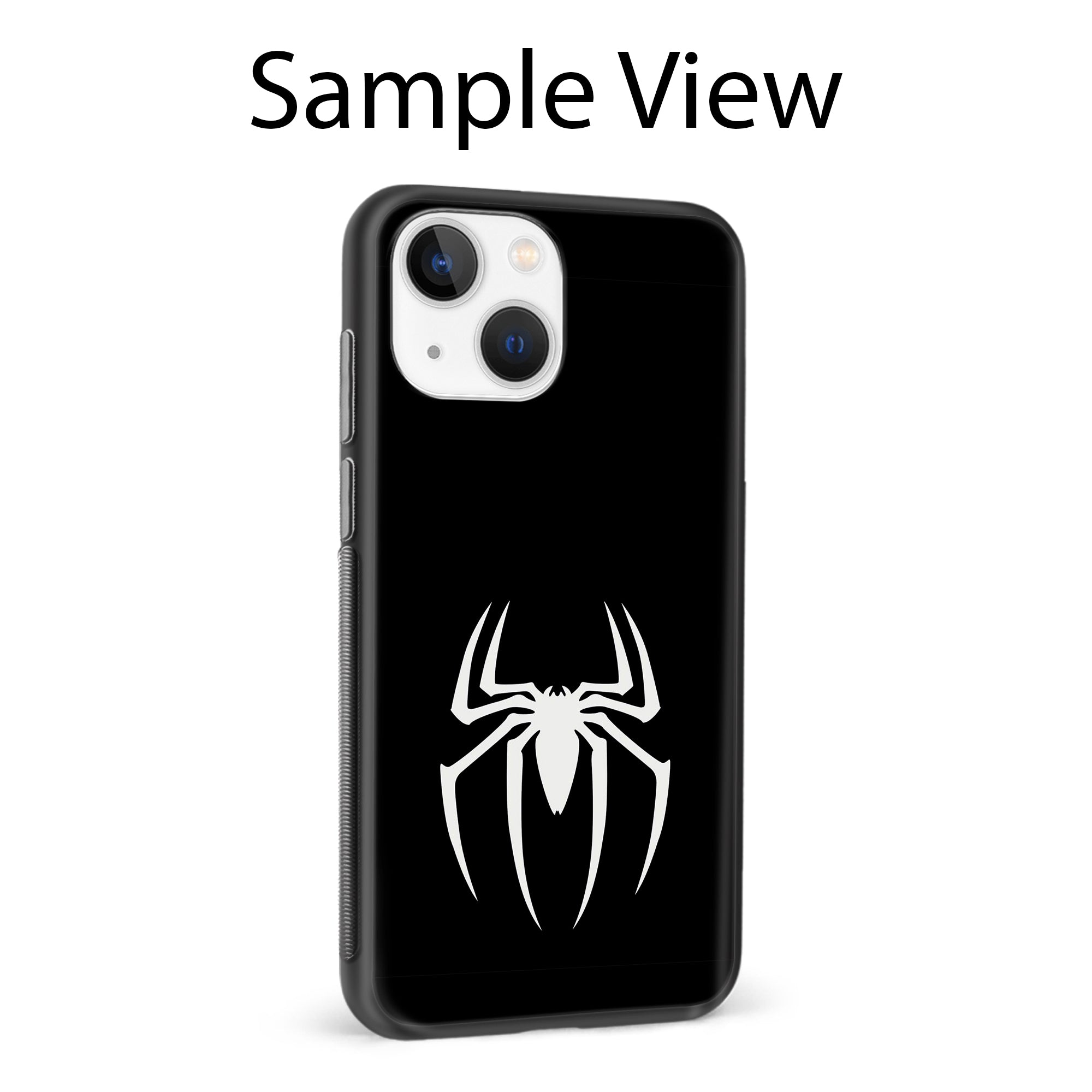 Buy Black Spiderman Logo Metal-Silicon Back Mobile Phone Case/Cover For Samsung Galaxy A12 Online