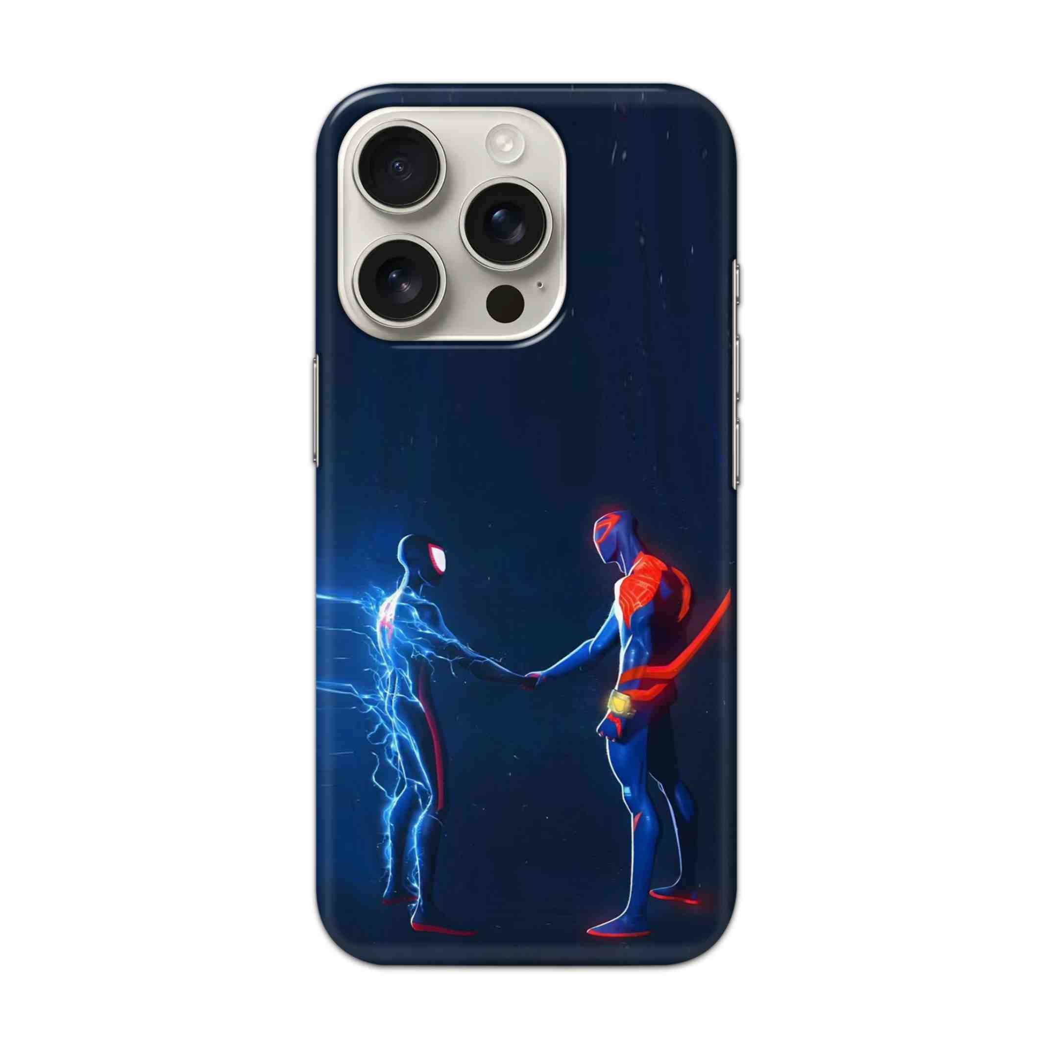 Buy Miles Morales Meet With Spiderman Hard Back Mobile Phone Case/Cover For iPhone 16 Pro Online