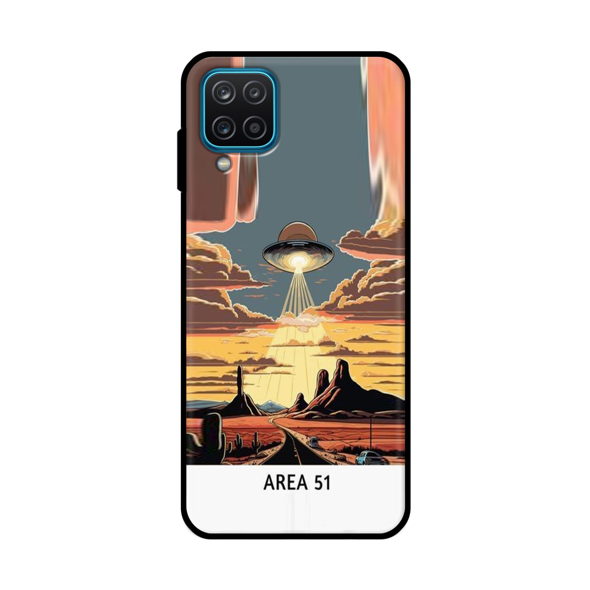 Buy Area 51 Metal-Silicon Back Mobile Phone Case/Cover For Samsung Galaxy A12 Online