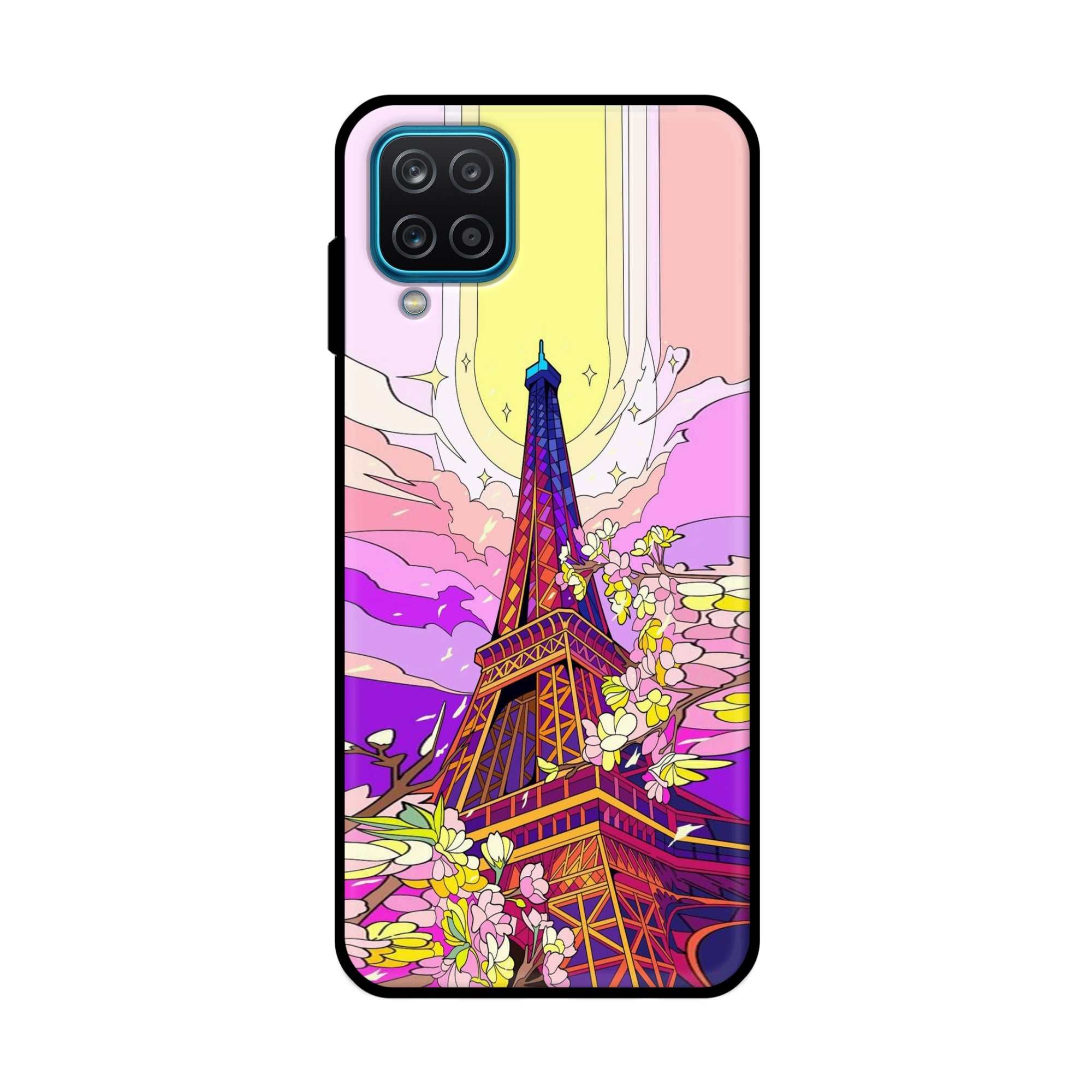 Buy Eiffel Tower Metal-Silicon Back Mobile Phone Case/Cover For Samsung Galaxy A12 Online