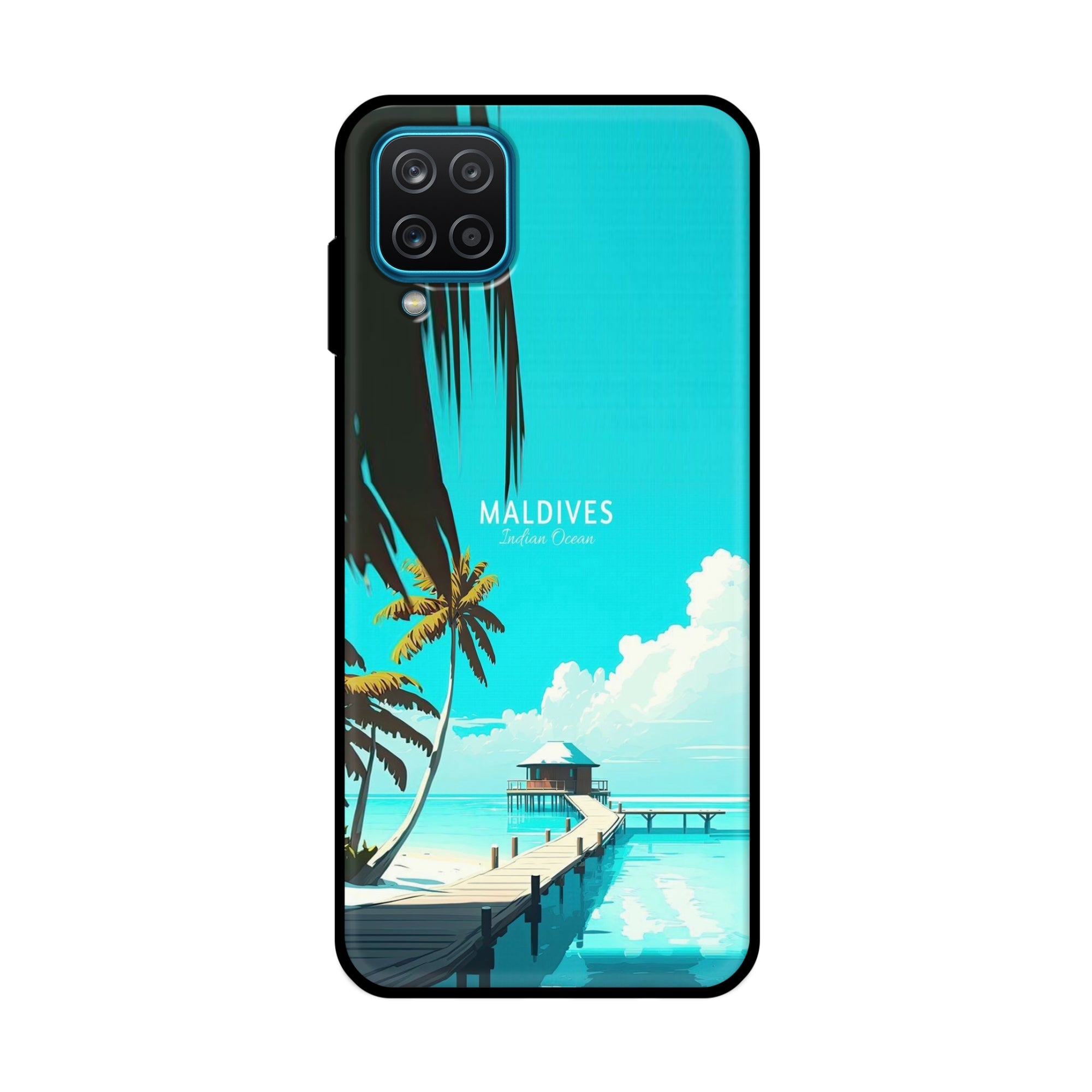 Buy Maldives Metal-Silicon Back Mobile Phone Case/Cover For Samsung Galaxy A12 Online