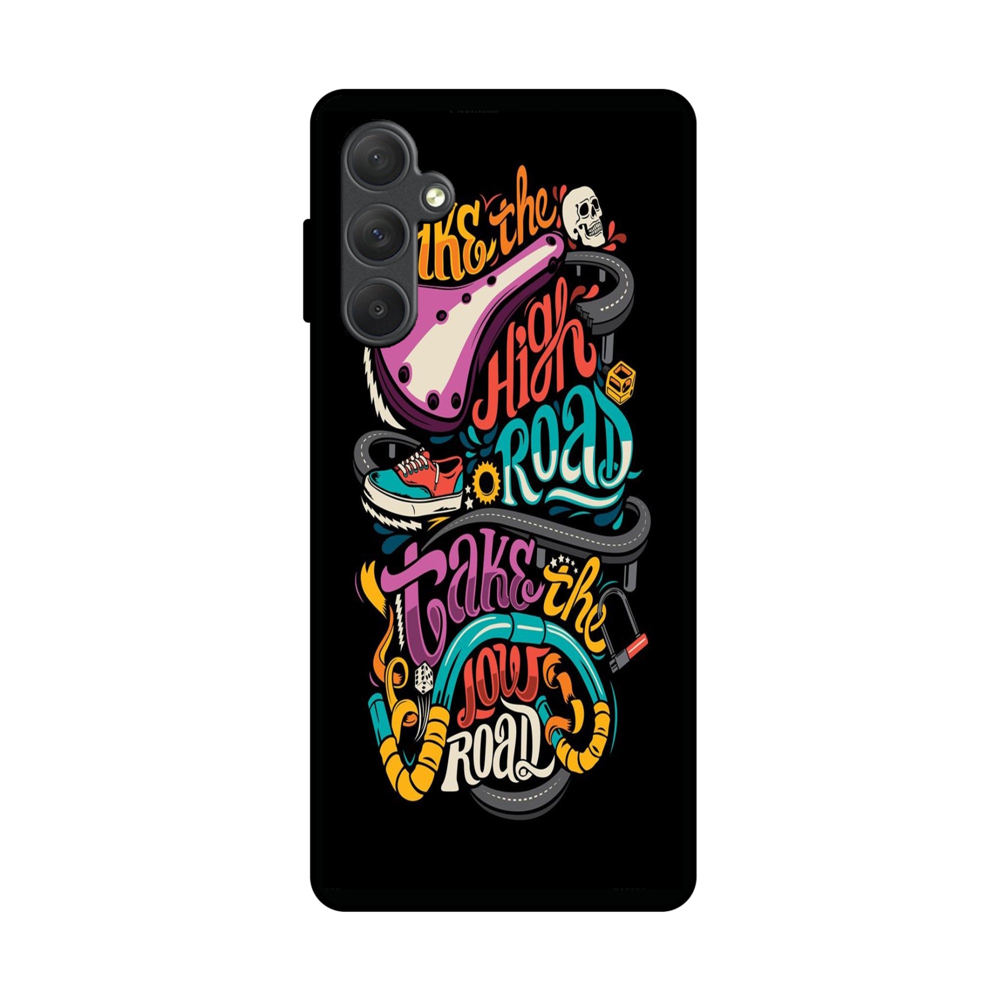 Buy Take The High Road Metal-Silicon Back Mobile Phone Case/Cover For Samsung Galaxy A14 Online