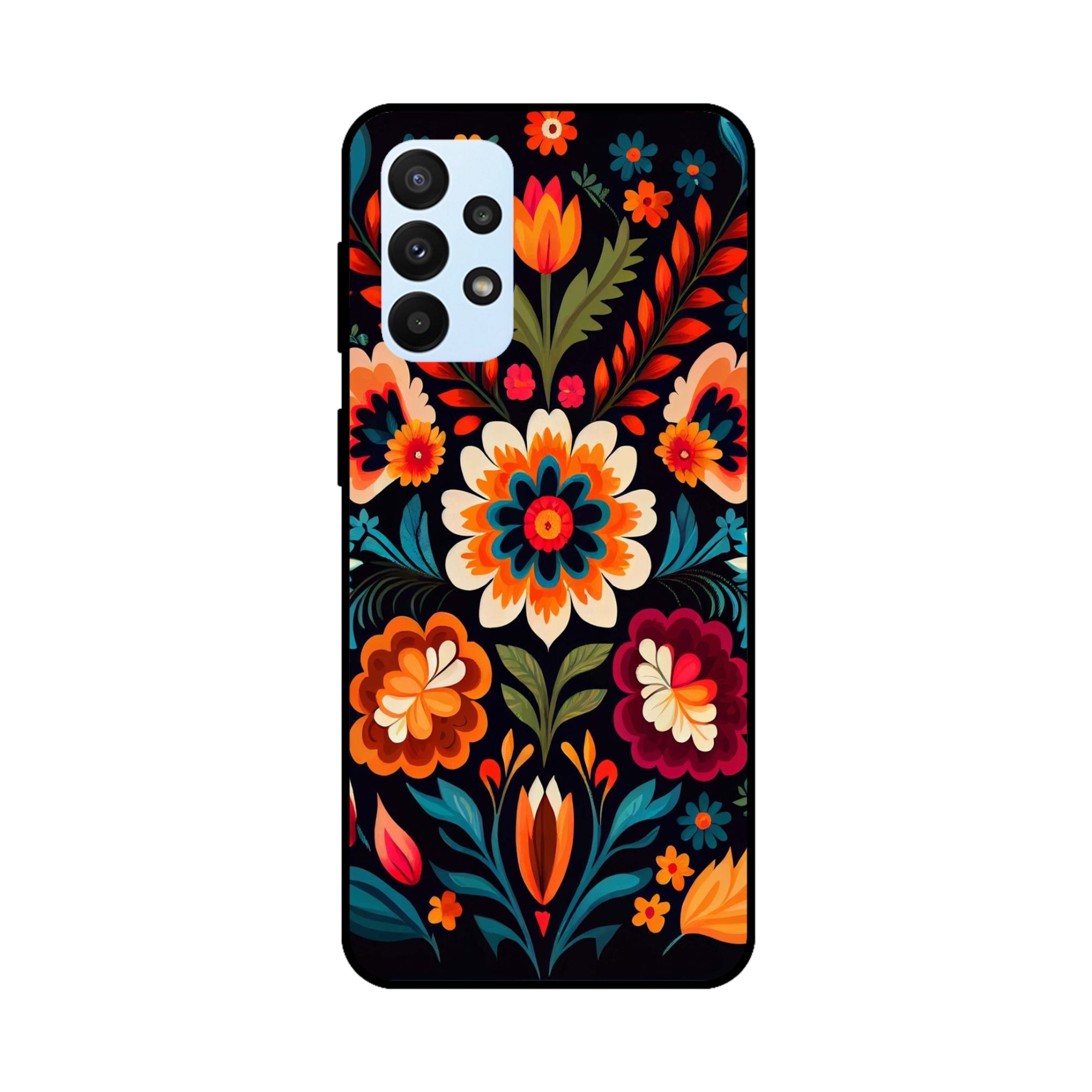 Buy Flower Metal-Silicon Back Mobile Phone Case/Cover For Samsung Galaxy A72 Online
