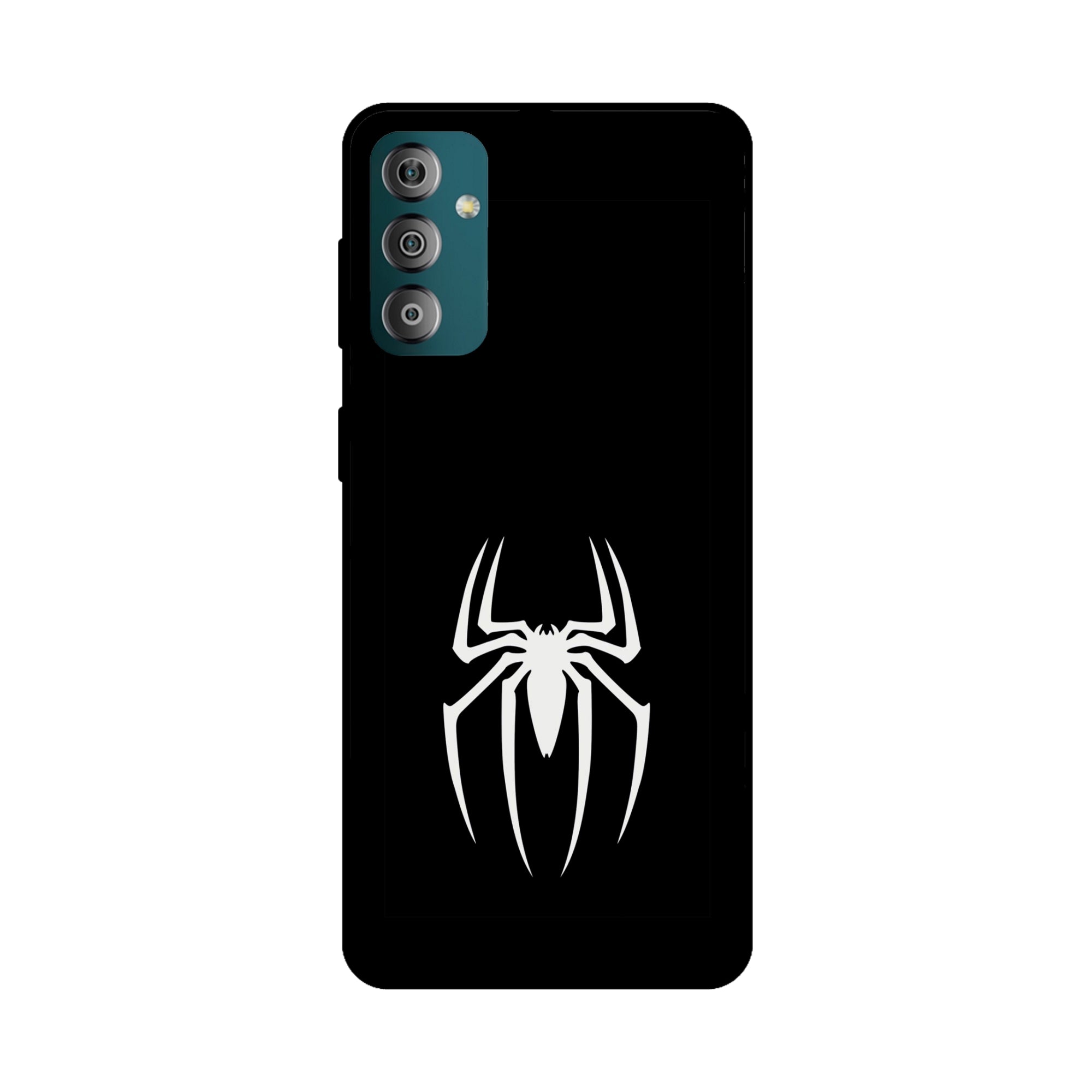 Buy Black Spiderman Logo Metal-Silicon Back Mobile Phone Case/Cover For Samsung Galaxy F23 Online
