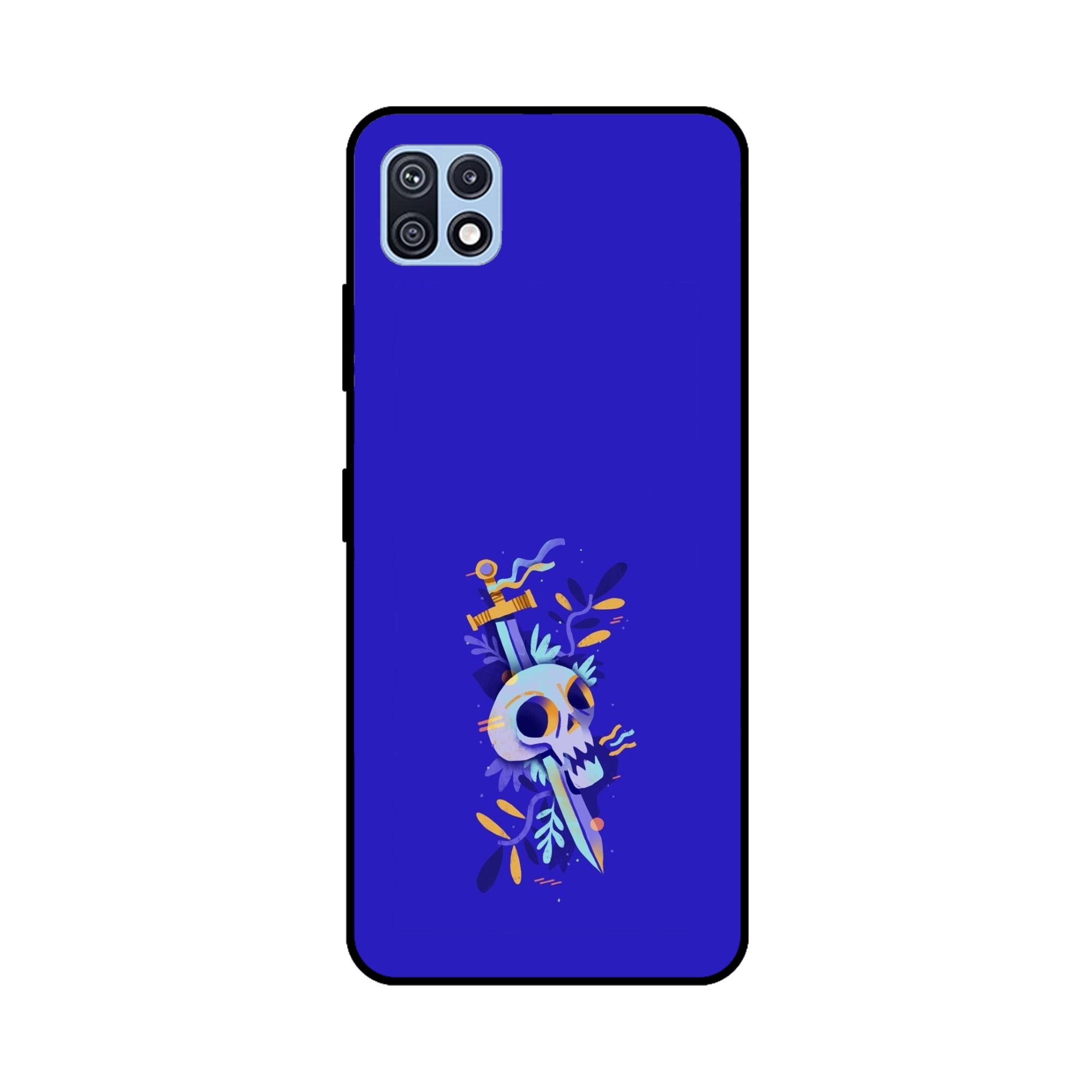 Buy Blue Skull Metal-Silicon Back Mobile Phone Case/Cover For Samsung Galaxy F42 5G Online