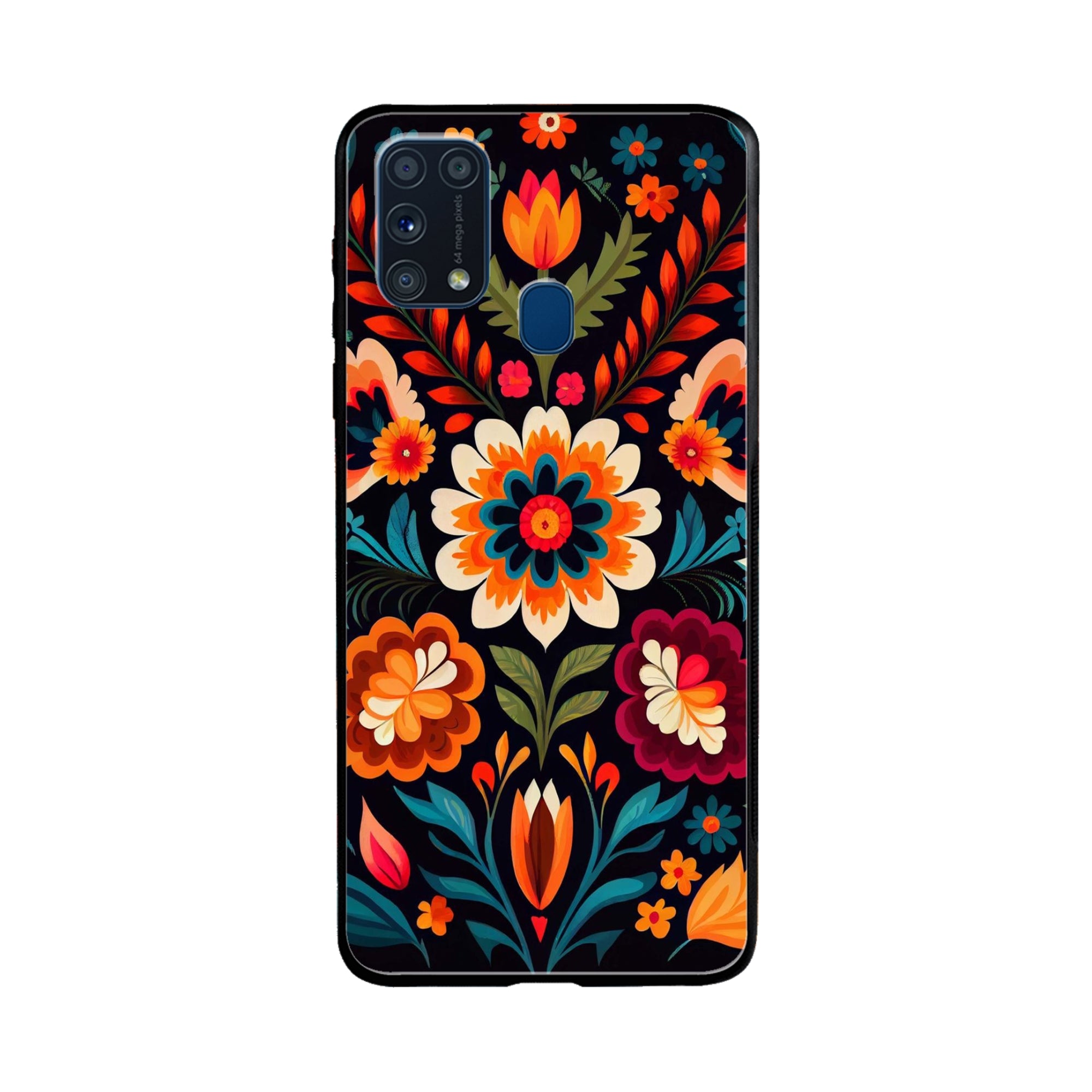 Buy Flower Metal-Silicon Back Mobile Phone Case/Cover For Samsung Galaxy M31 Online