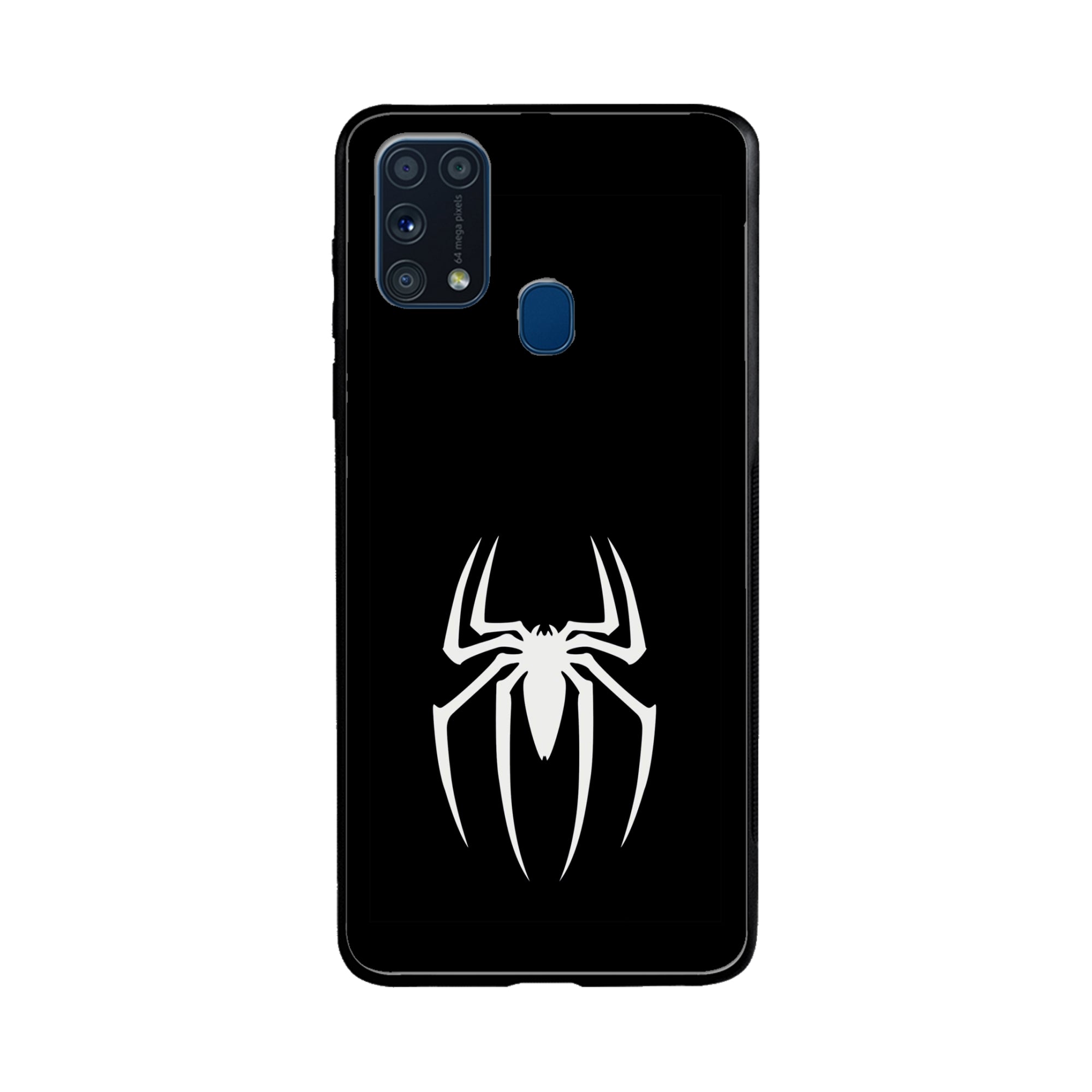 Buy Black Spiderman Logo Metal-Silicon Back Mobile Phone Case/Cover For Samsung Galaxy M31 Online