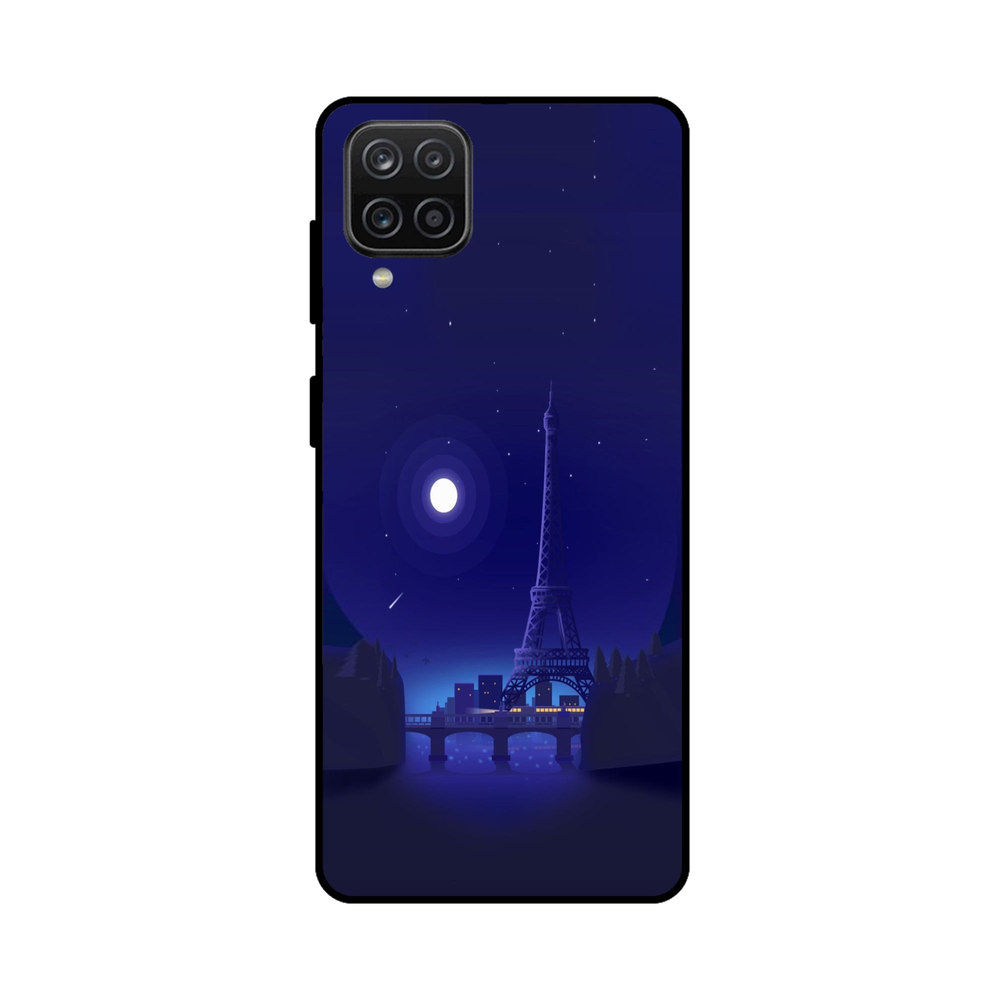 Buy Night Eiffel Tower Metal-Silicon Back Mobile Phone Case/Cover For Samsung Galaxy M32 Online