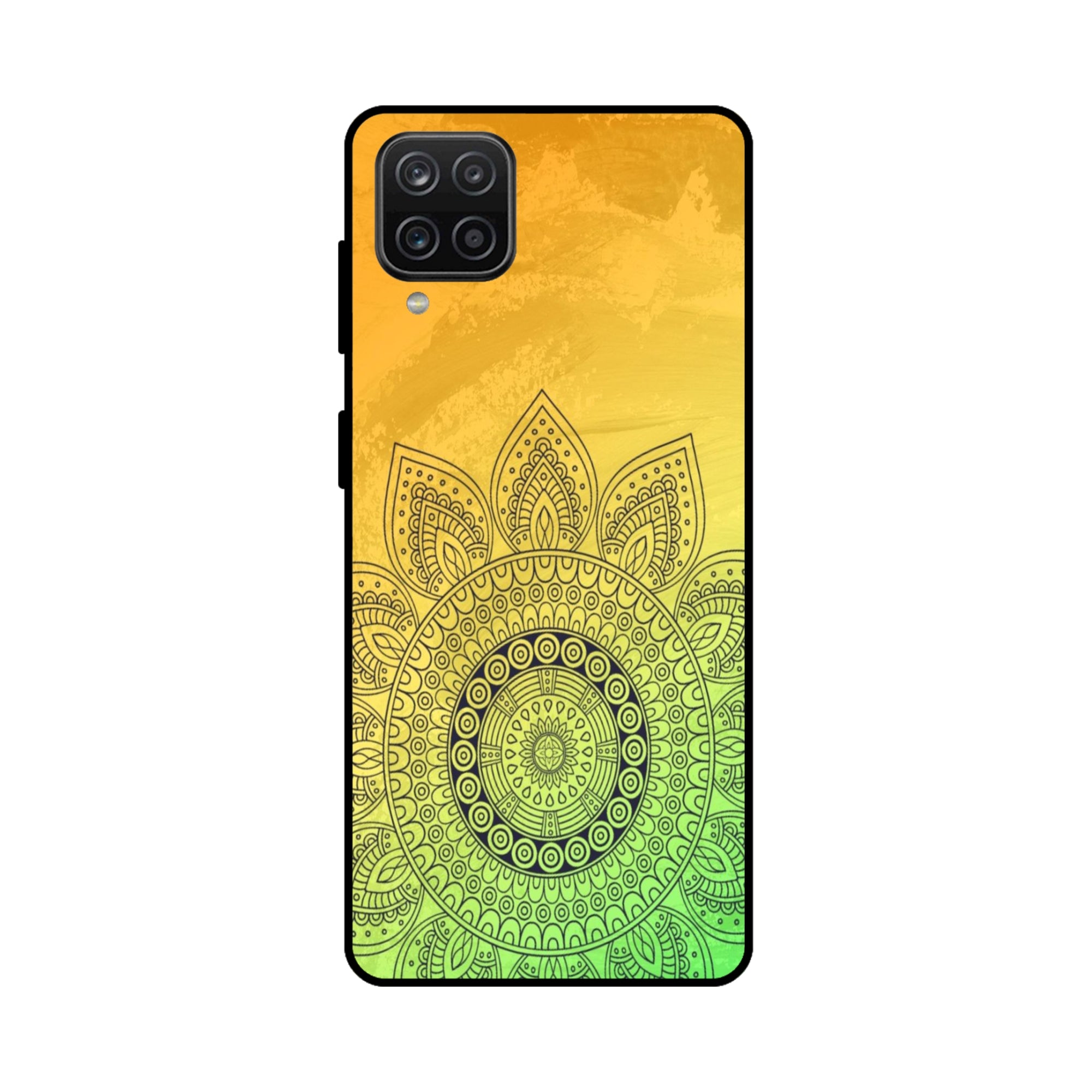 Buy Yellow Rangoli Metal-Silicon Back Mobile Phone Case/Cover For Samsung Galaxy M32 Online