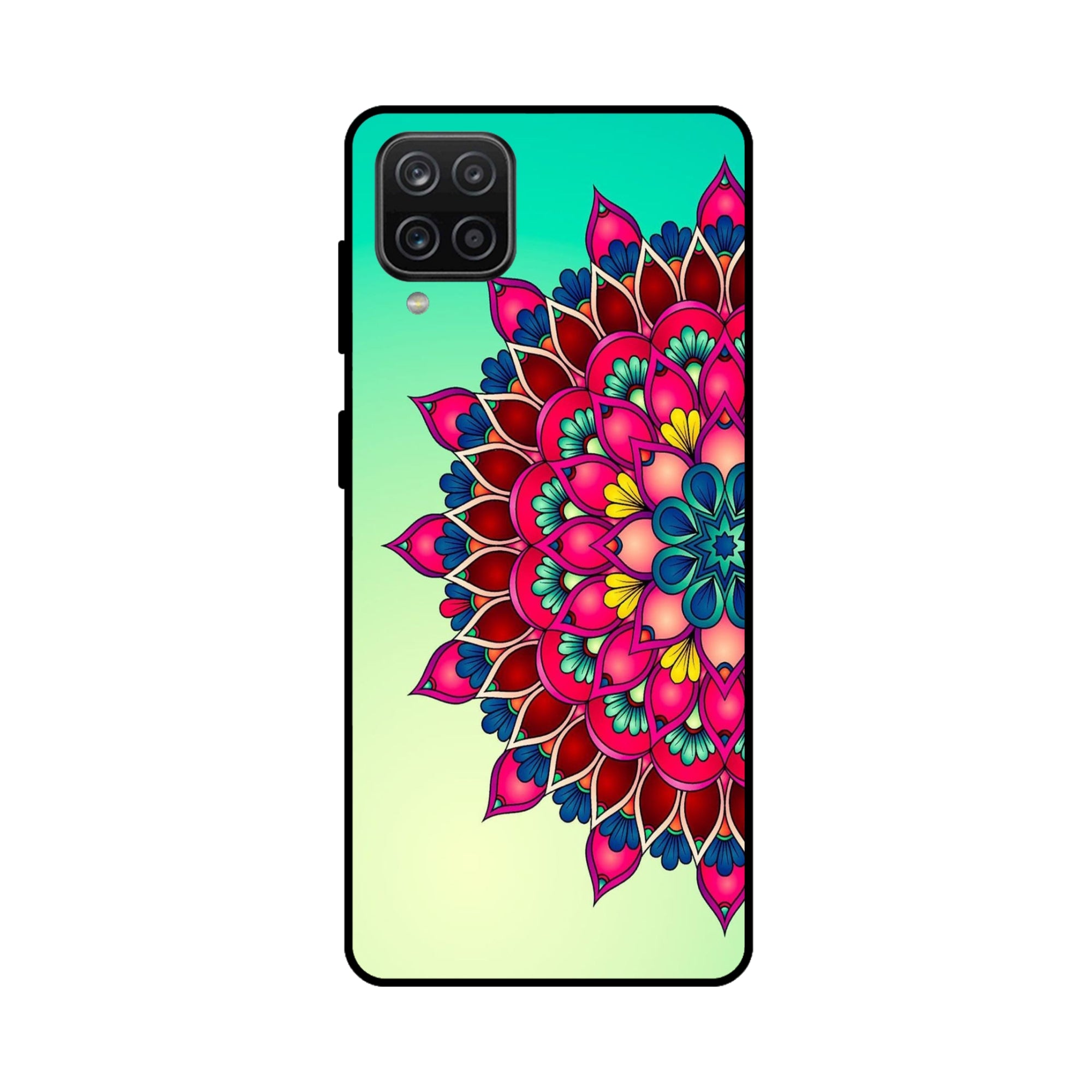 Buy Lotus Mandala Metal-Silicon Back Mobile Phone Case/Cover For Samsung Galaxy M32 Online