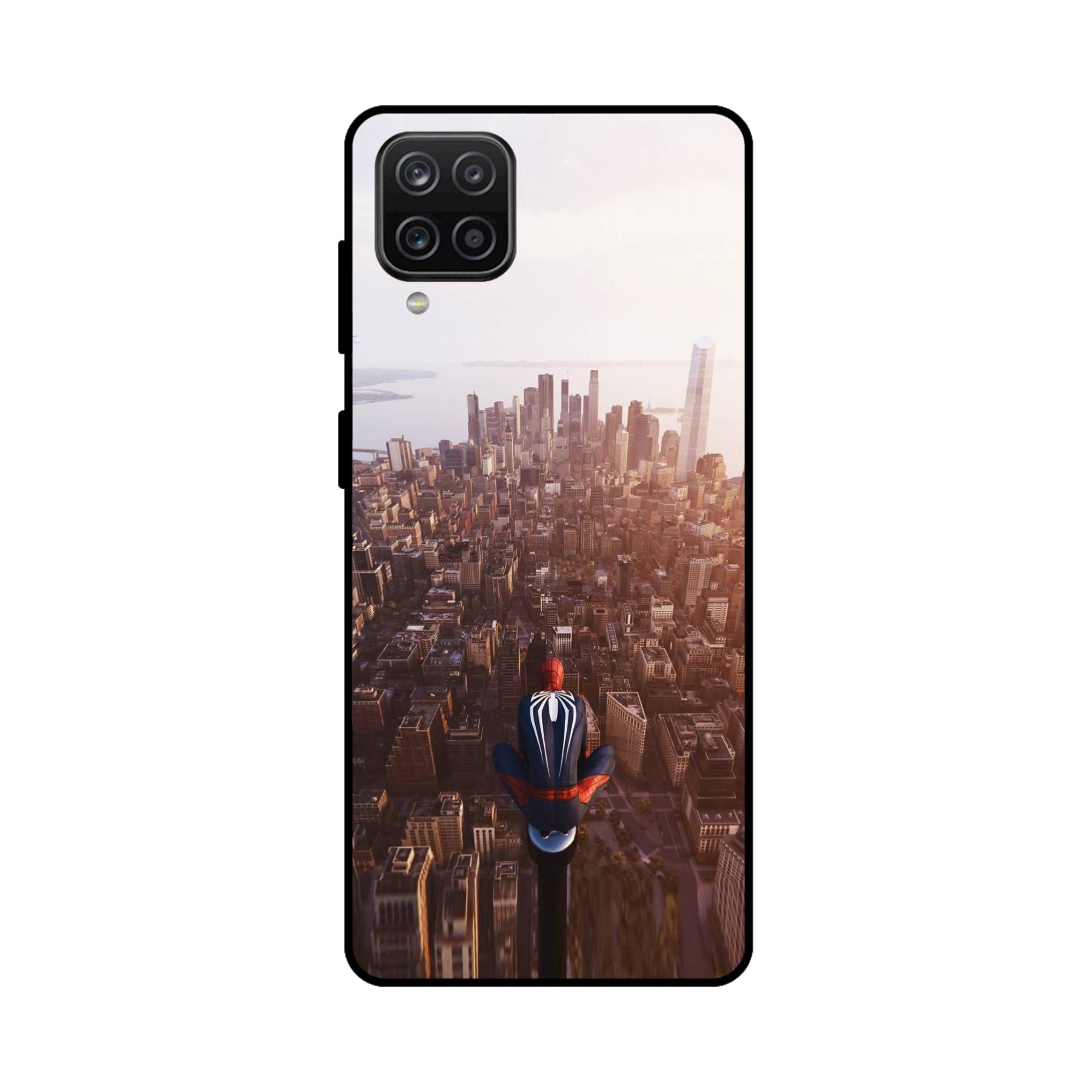 Buy City Of Spiderman Metal-Silicon Back Mobile Phone Case/Cover For Samsung Galaxy M32 Online