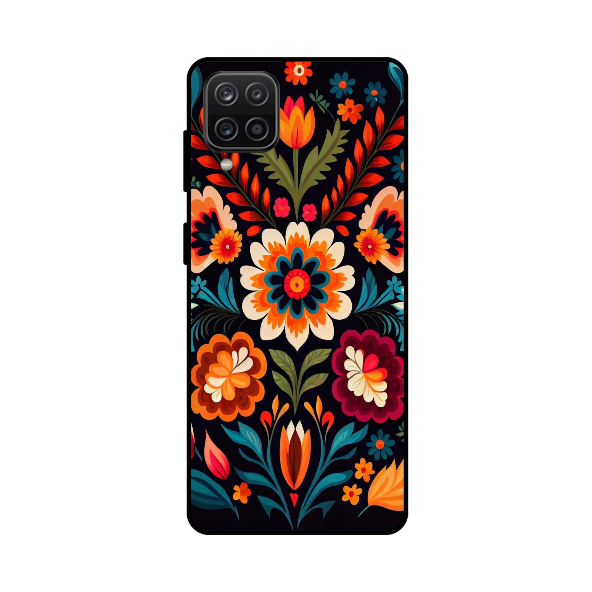 Buy Flower Metal-Silicon Back Mobile Phone Case/Cover For Samsung Galaxy M32 Online