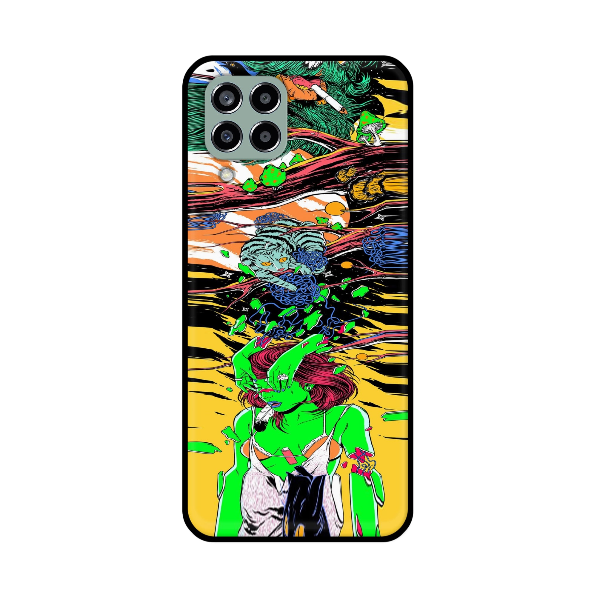 Buy Green Girl Art Metal-Silicon Back Mobile Phone Case/Cover For Samsung Galaxy M33 5G Online