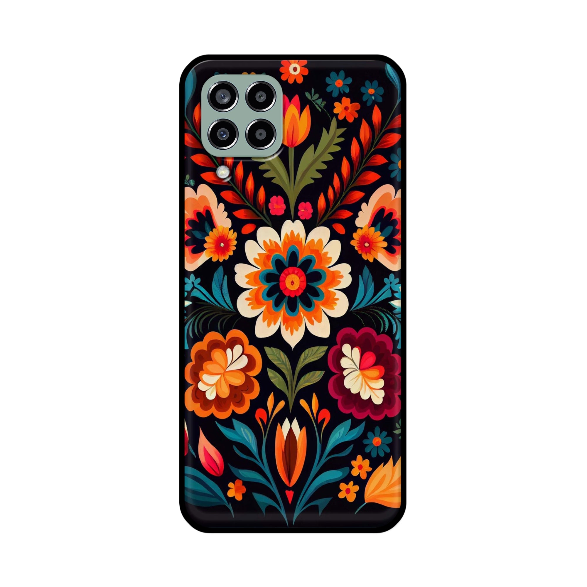 Buy Flower Metal-Silicon Back Mobile Phone Case/Cover For Samsung Galaxy M33 5G Online