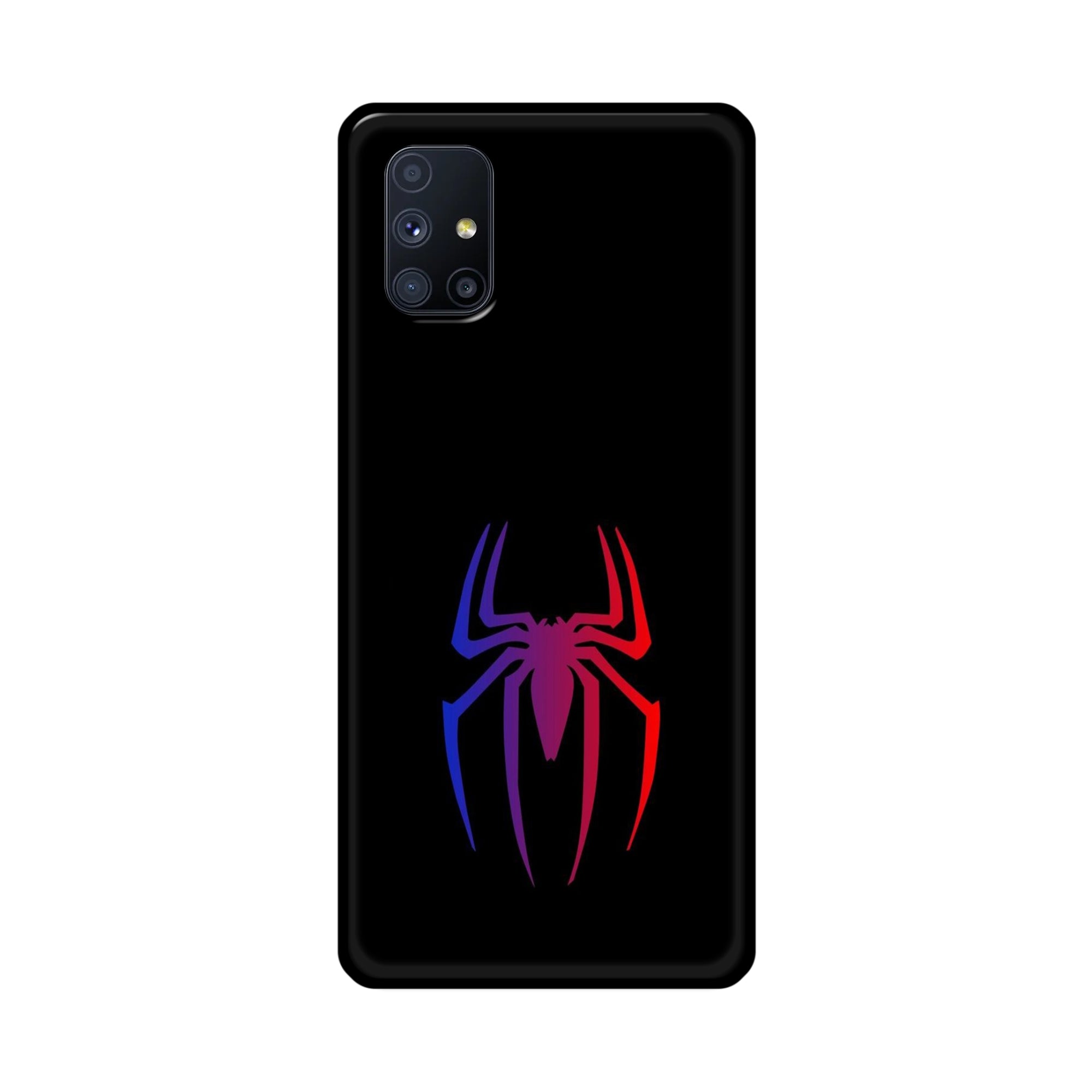 Buy Neon Spiderman Logo Metal-Silicon Back Mobile Phone Case/Cover For Samsung Galaxy M51 Online