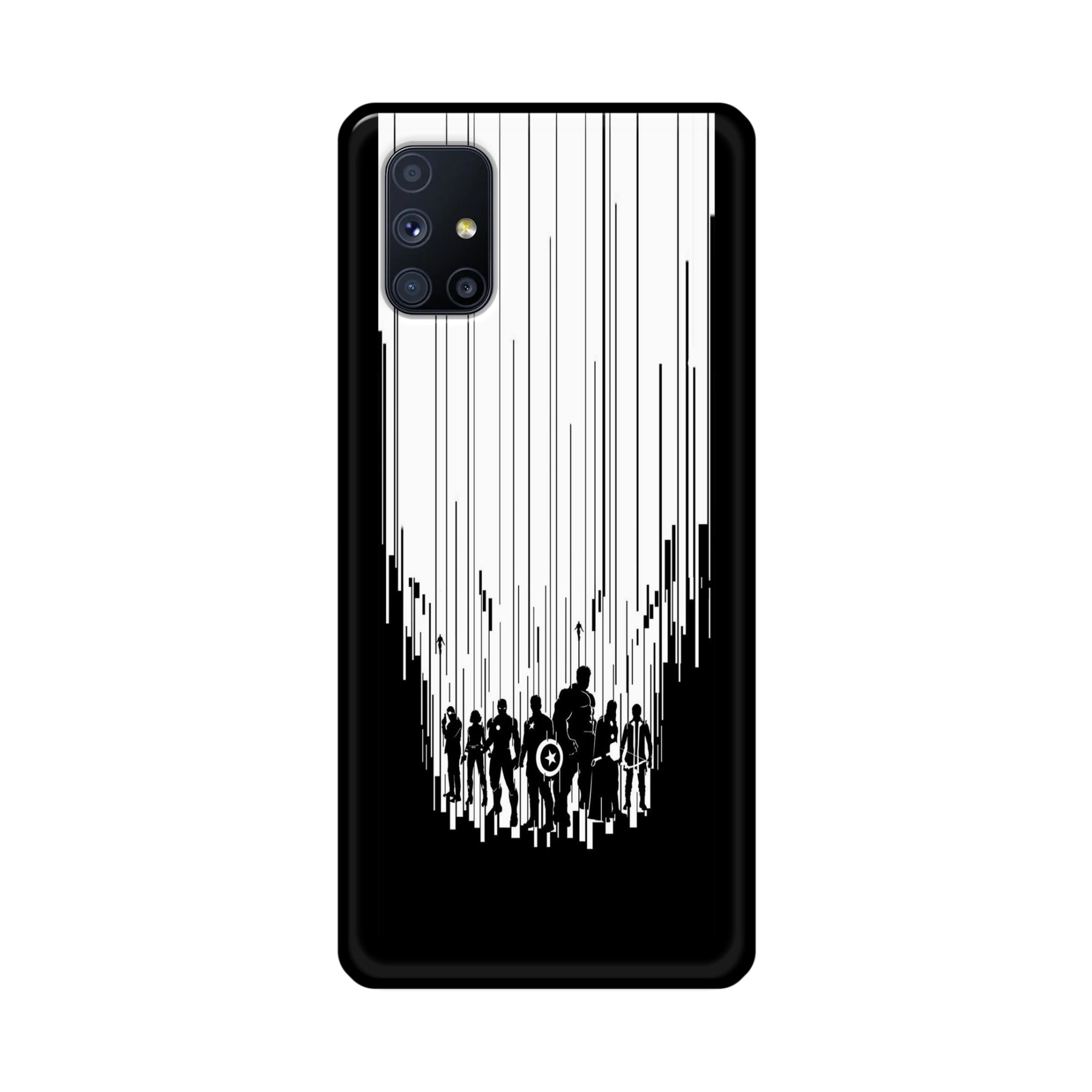 Buy Black And White Avengers Metal-Silicon Back Mobile Phone Case/Cover For Samsung Galaxy M51 Online
