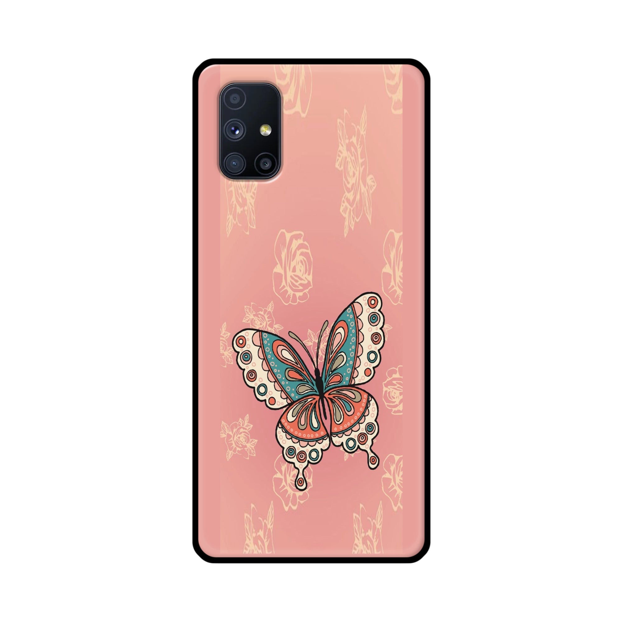 Buy Butterfly Metal-Silicon Back Mobile Phone Case/Cover For Samsung Galaxy M51 Online