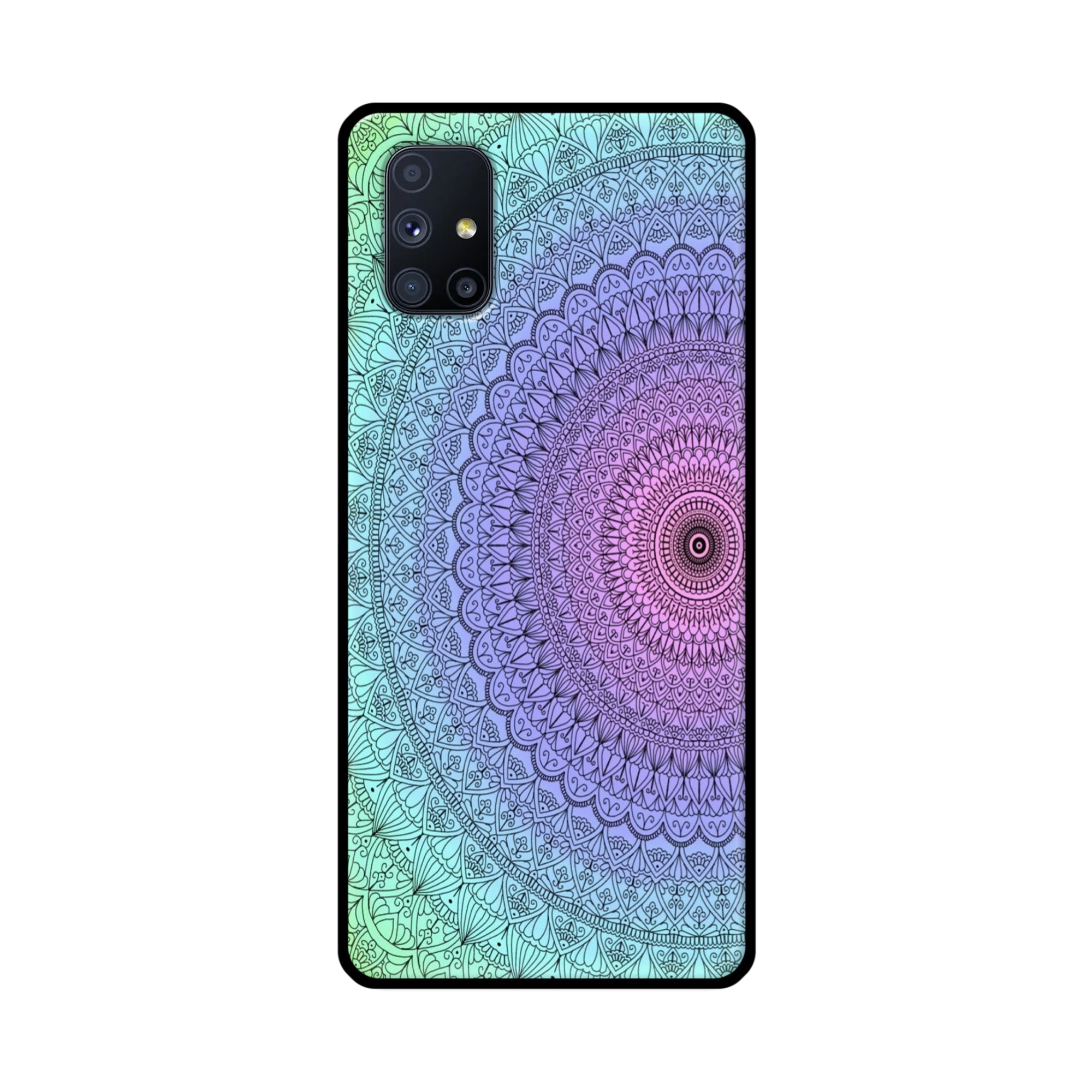 Buy Colourful Mandala Metal-Silicon Back Mobile Phone Case/Cover For Samsung Galaxy M51 Online