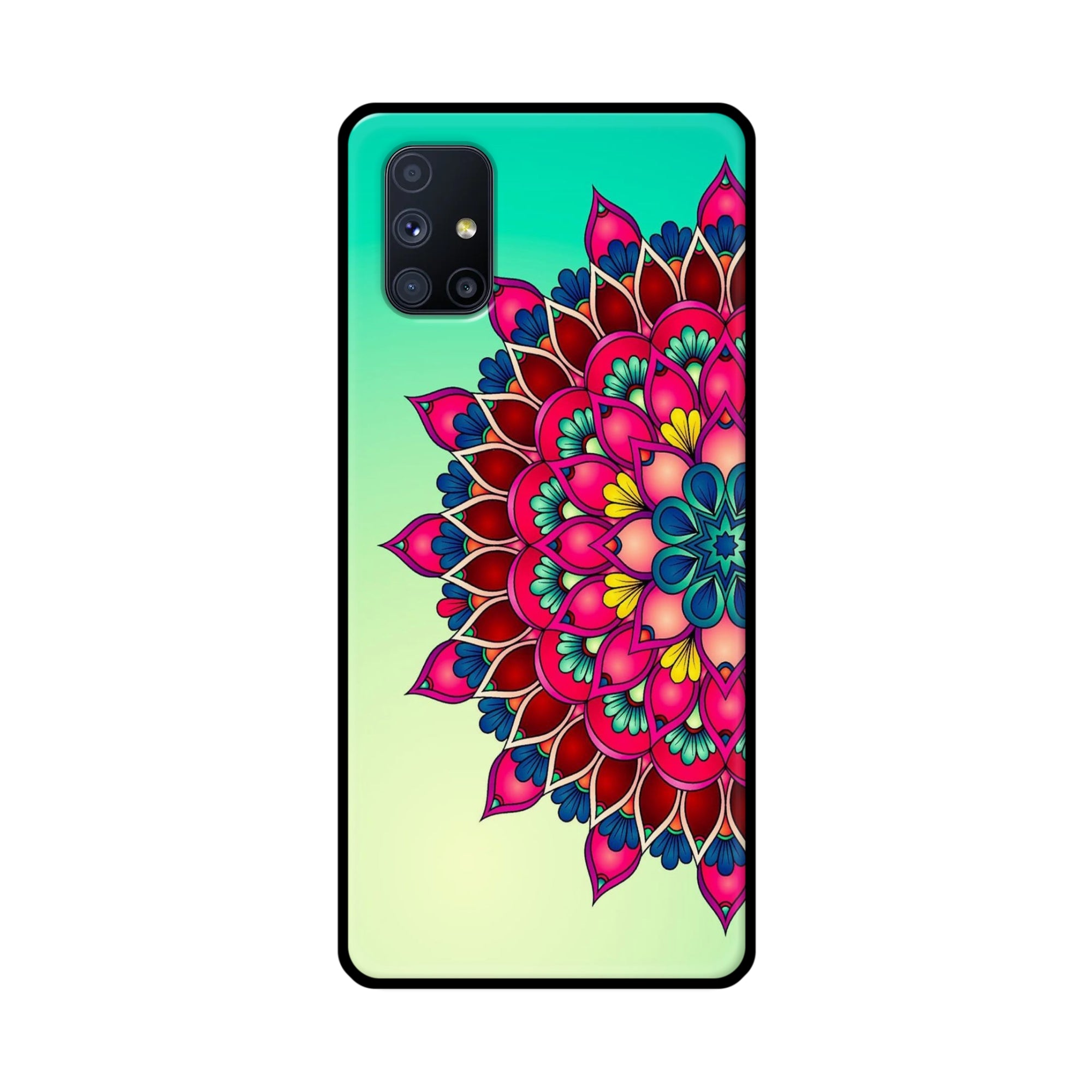 Buy Lotus Mandala Metal-Silicon Back Mobile Phone Case/Cover For Samsung Galaxy M51 Online