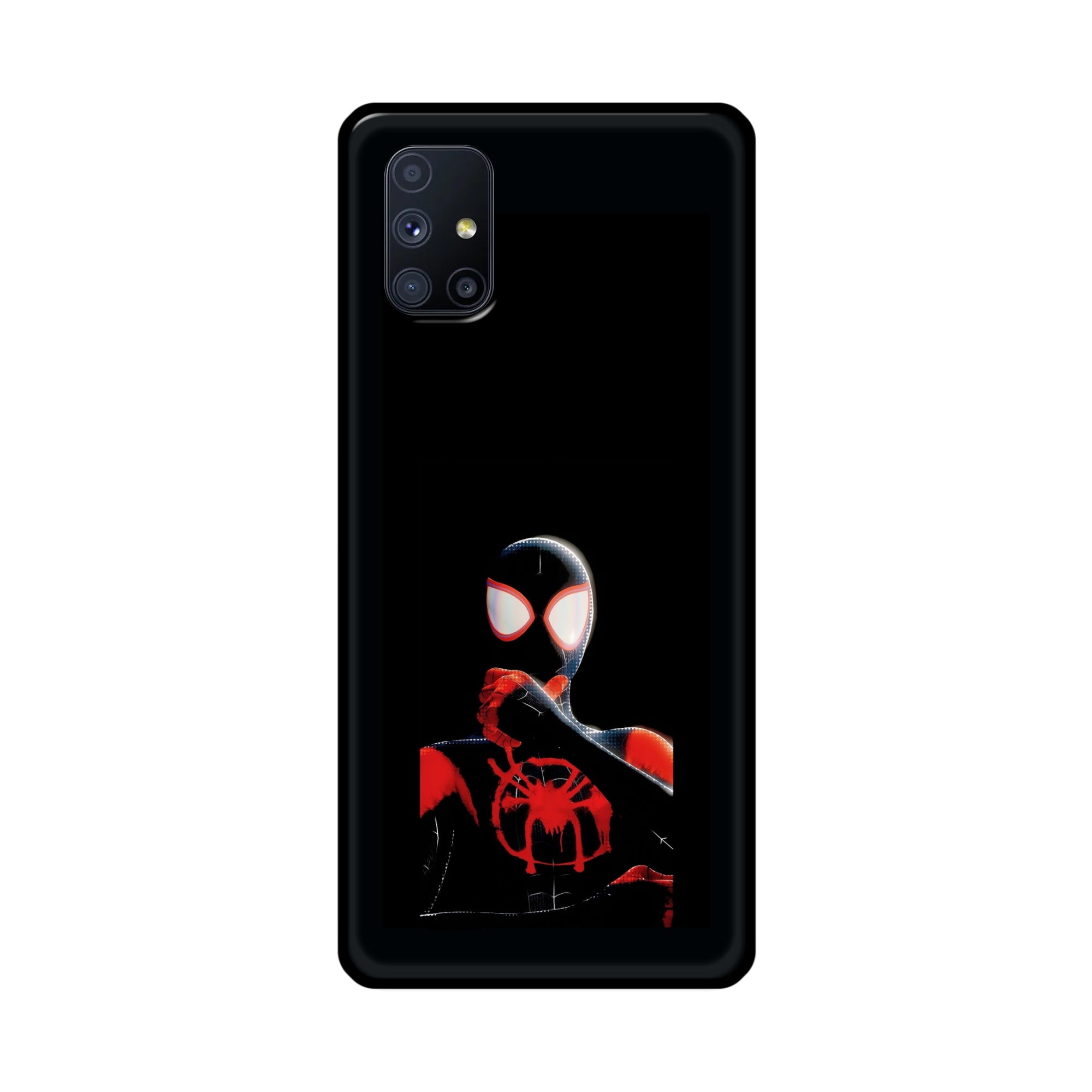 Buy Black Spiderman Metal-Silicon Back Mobile Phone Case/Cover For Samsung Galaxy M51 Online