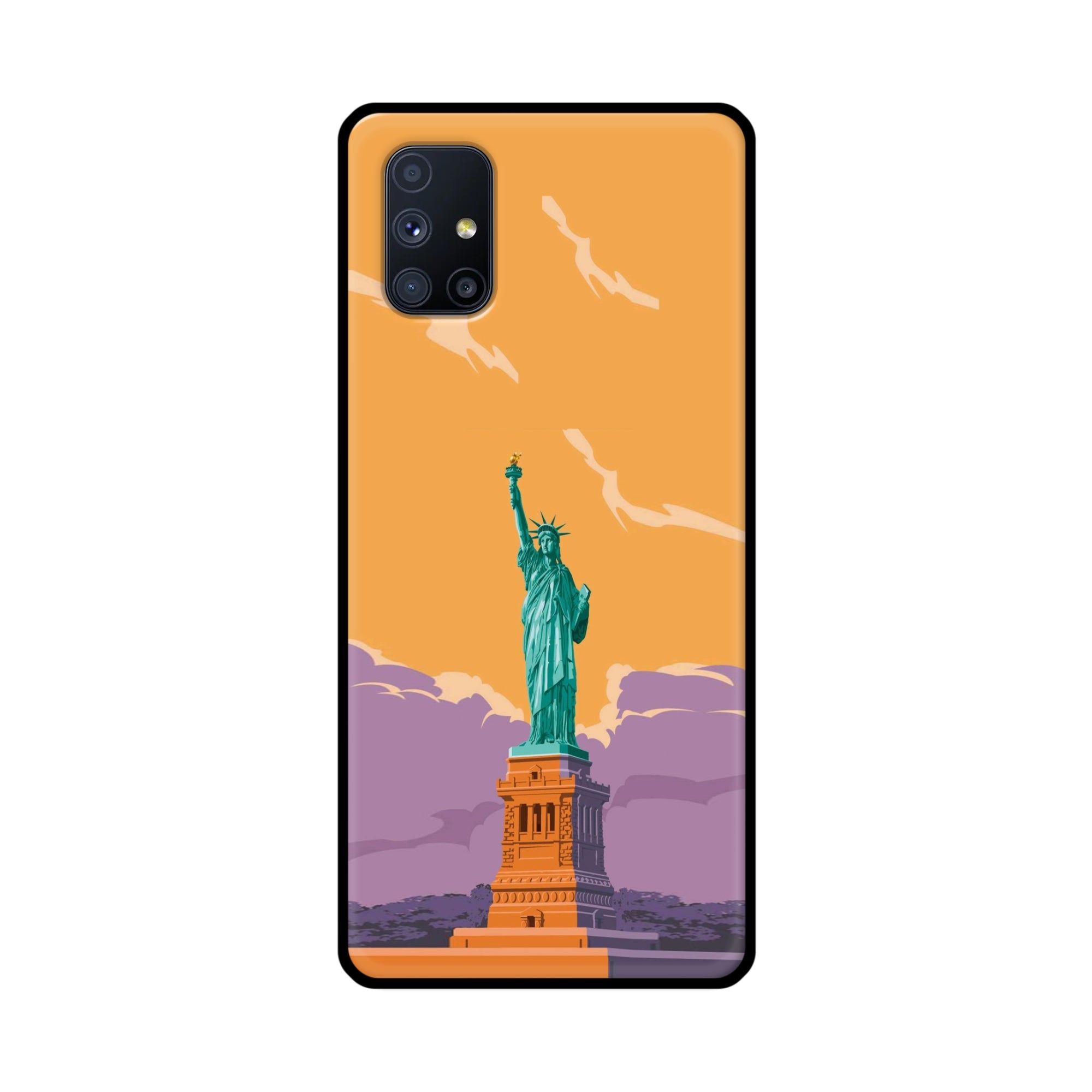 Buy Statue Of Liberty Metal-Silicon Back Mobile Phone Case/Cover For Samsung Galaxy M51 Online