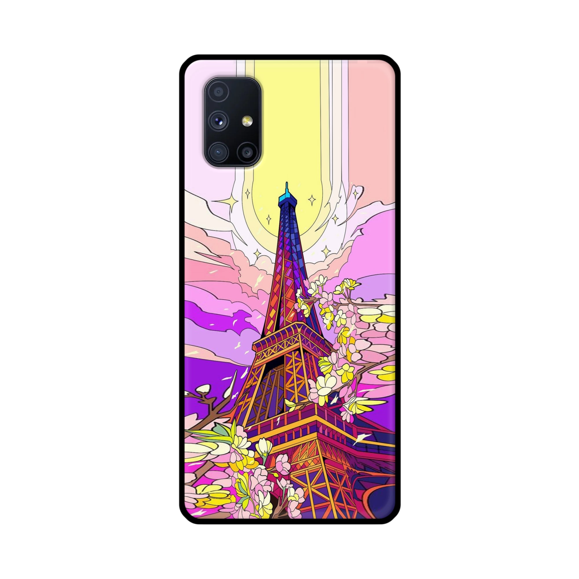 Buy Eiffel Tower Metal-Silicon Back Mobile Phone Case/Cover For Samsung Galaxy M51 Online
