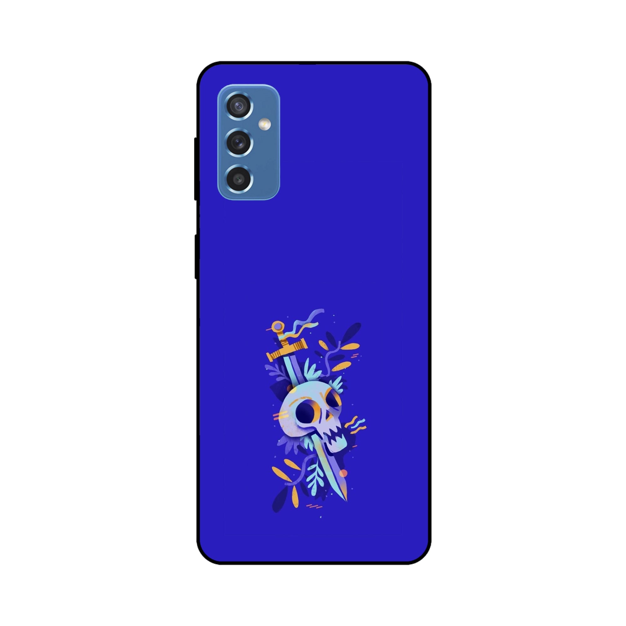 Buy Blue Skull Metal-Silicon Back Mobile Phone Case/Cover For Samsung Galaxy M52 Online