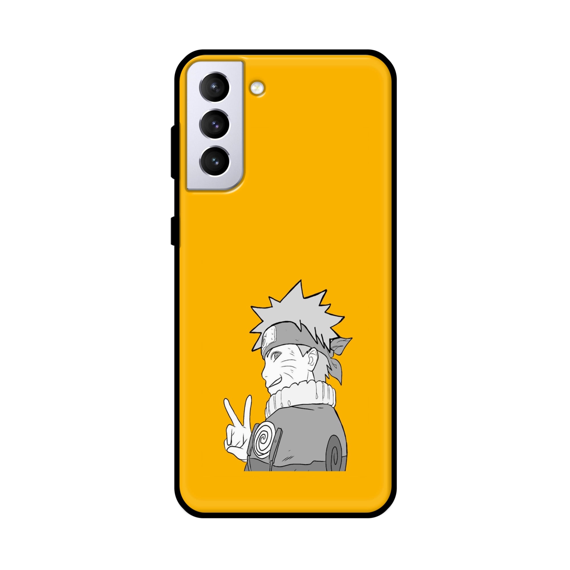 Buy White Naruto Metal-Silicon Back Mobile Phone Case/Cover For Samsung Galaxy S21 Online