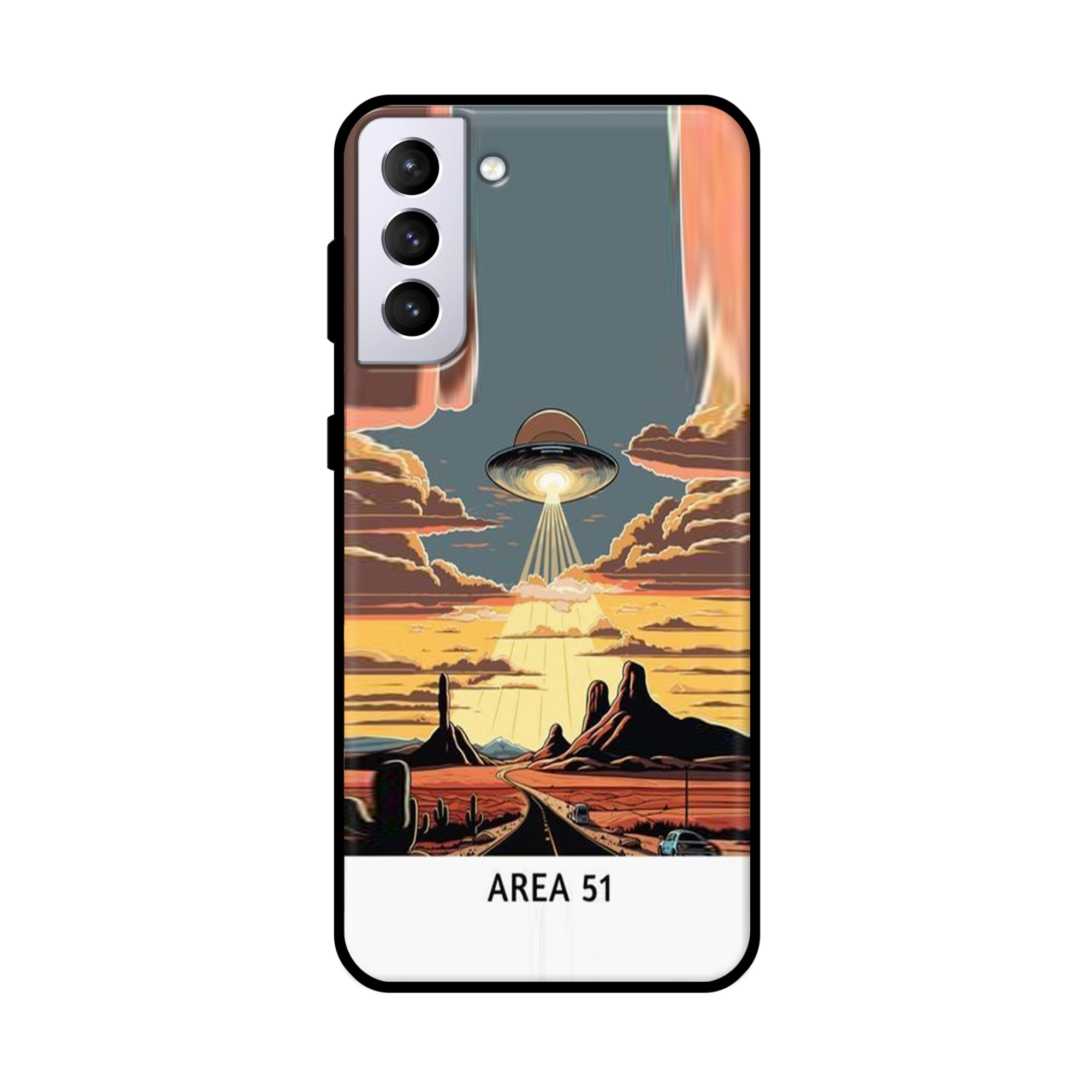 Buy Area 51 Metal-Silicon Back Mobile Phone Case/Cover For Samsung Galaxy S21 Online