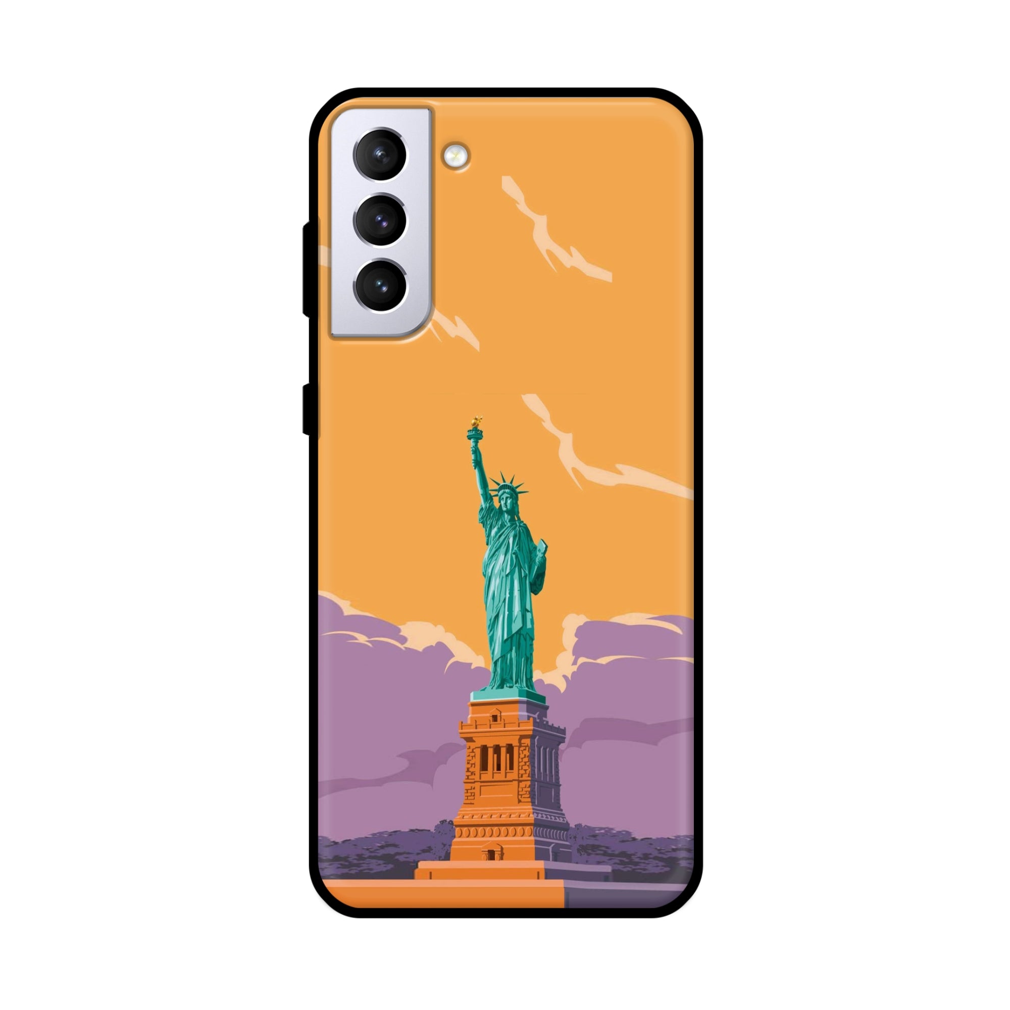 Buy Statue Of Liberty Metal-Silicon Back Mobile Phone Case/Cover For Samsung Galaxy S21 Online