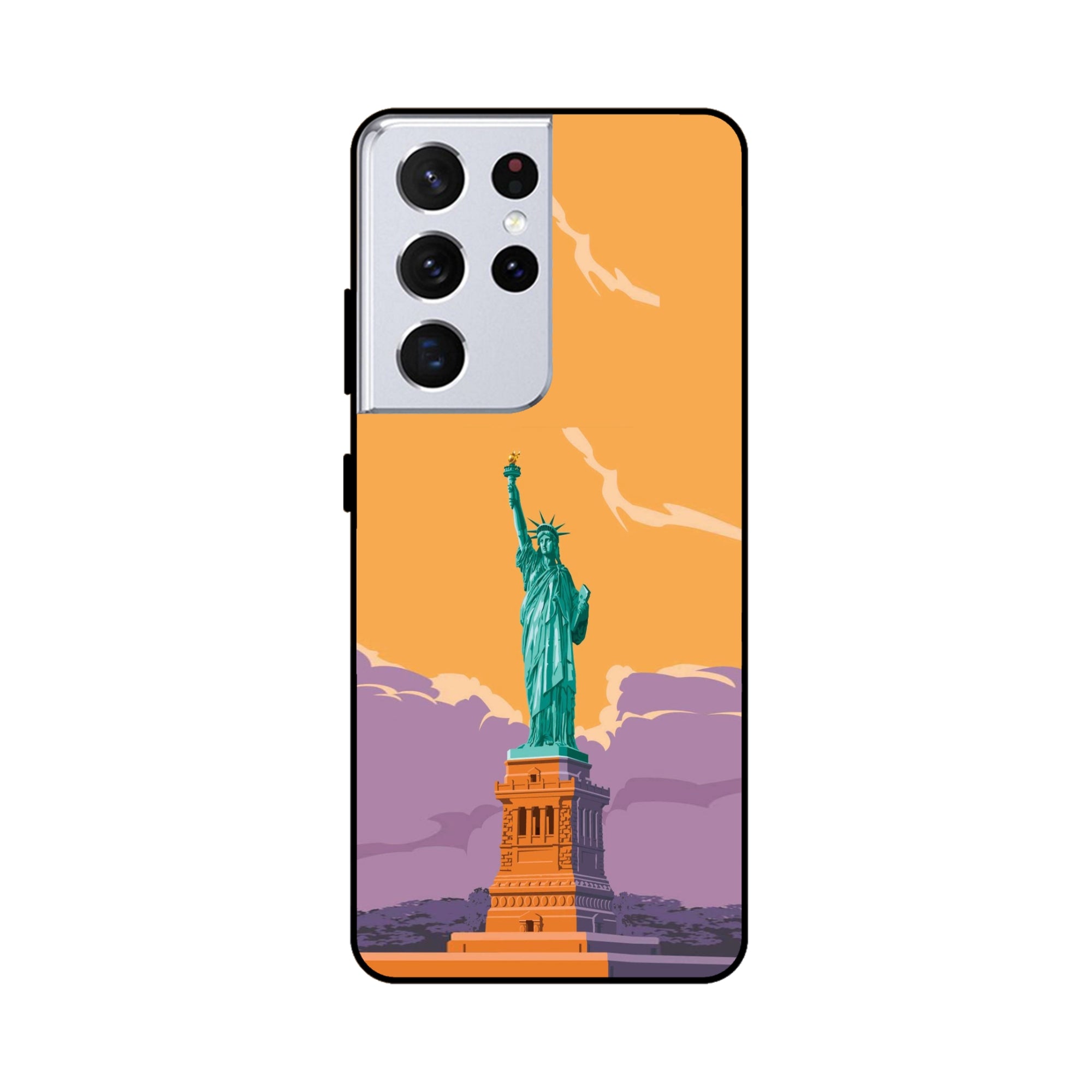 Buy Statue Of Liberty Metal-Silicon Back Mobile Phone Case/Cover For Samsung Galaxy S21 Ultra Online