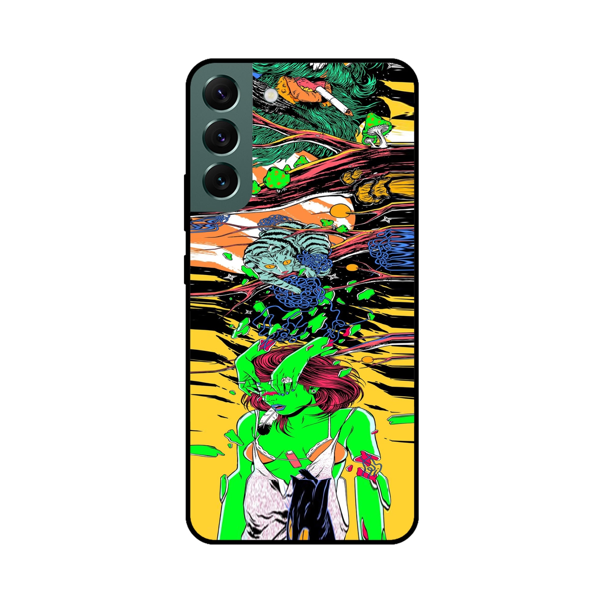 Buy Green Girl Art Metal-Silicon Back Mobile Phone Case/Cover For Samsung S22 Online